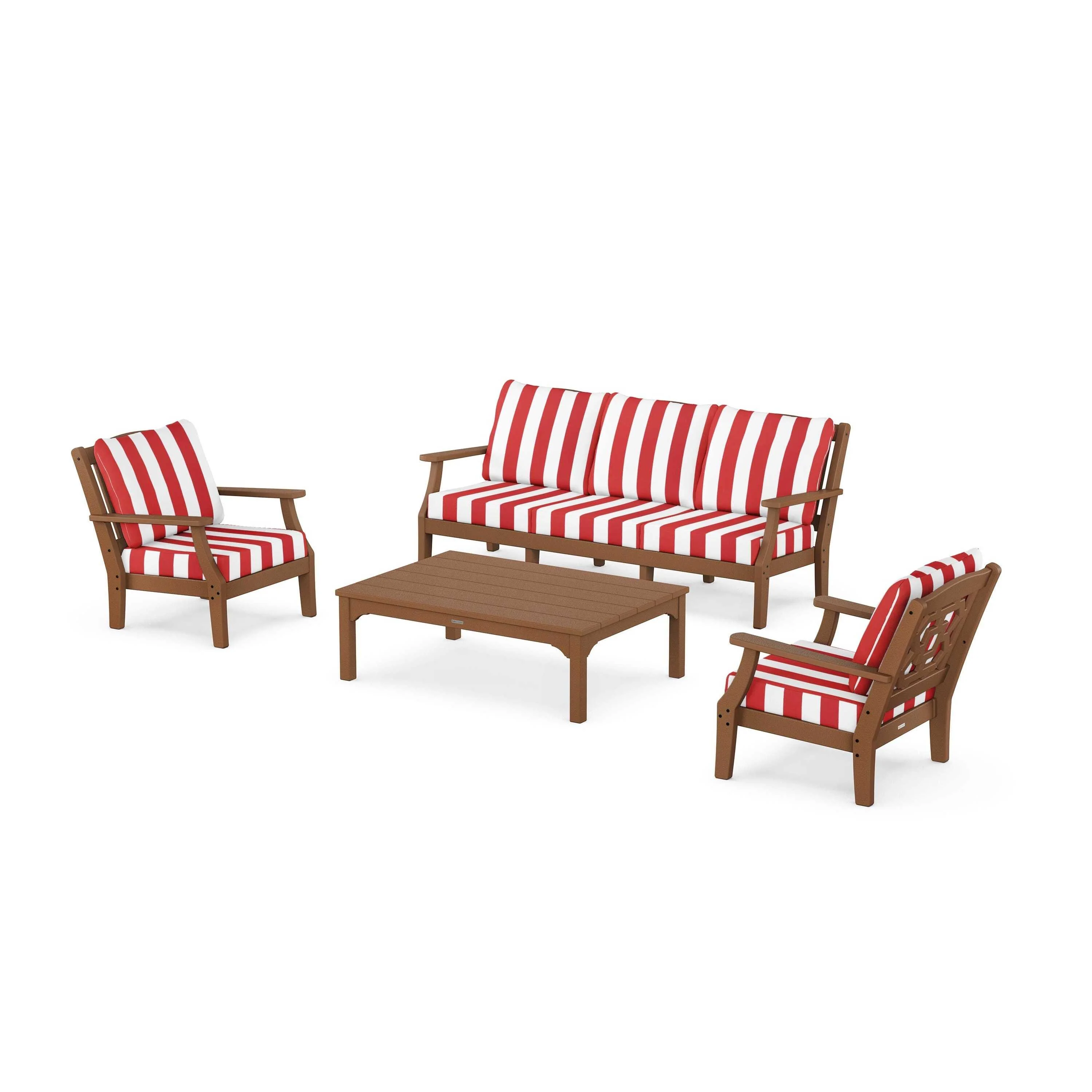 Chinoiserie 4-Piece Deep Seating Set with Sofa - Image 214