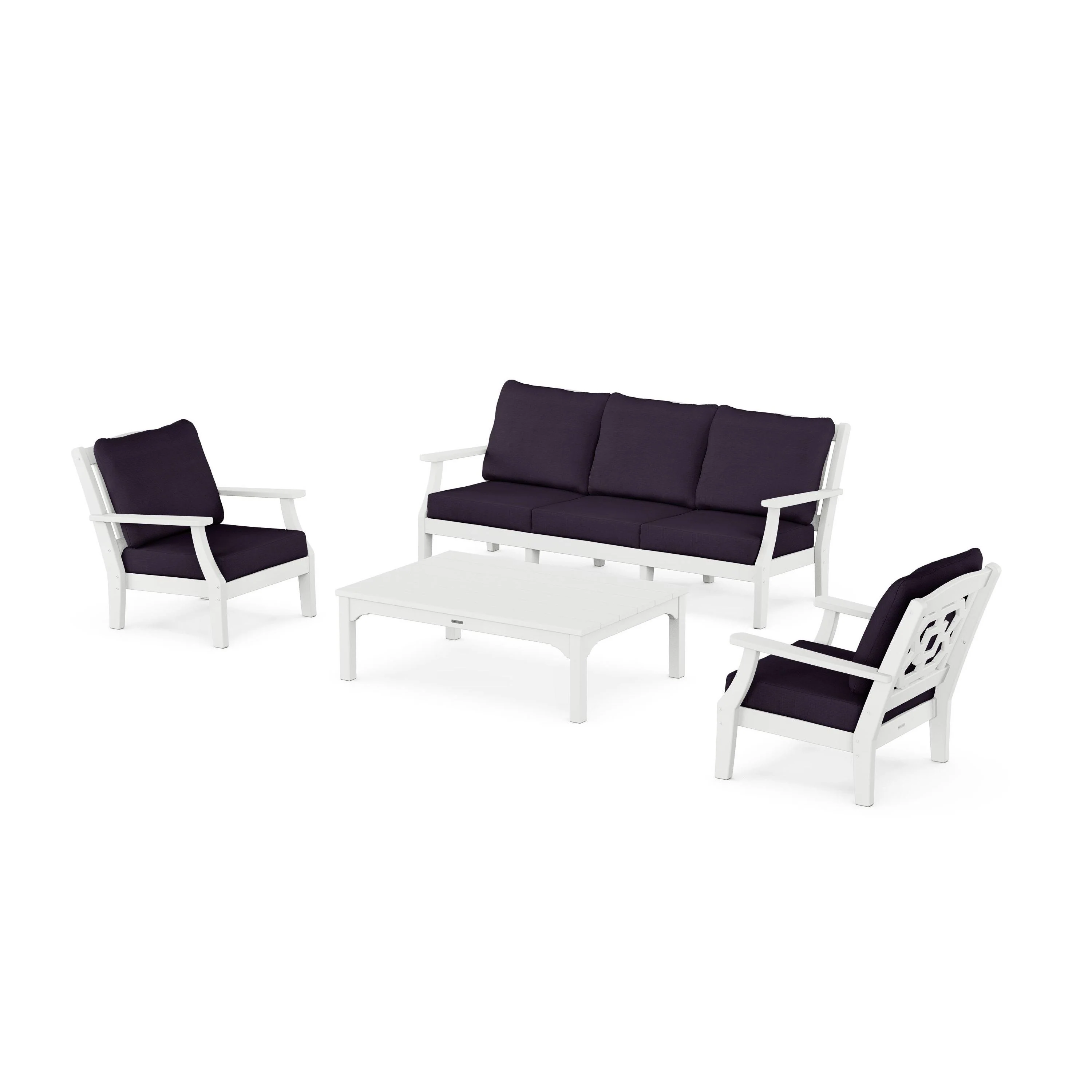 Chinoiserie 4-Piece Deep Seating Set with Sofa - Image 32