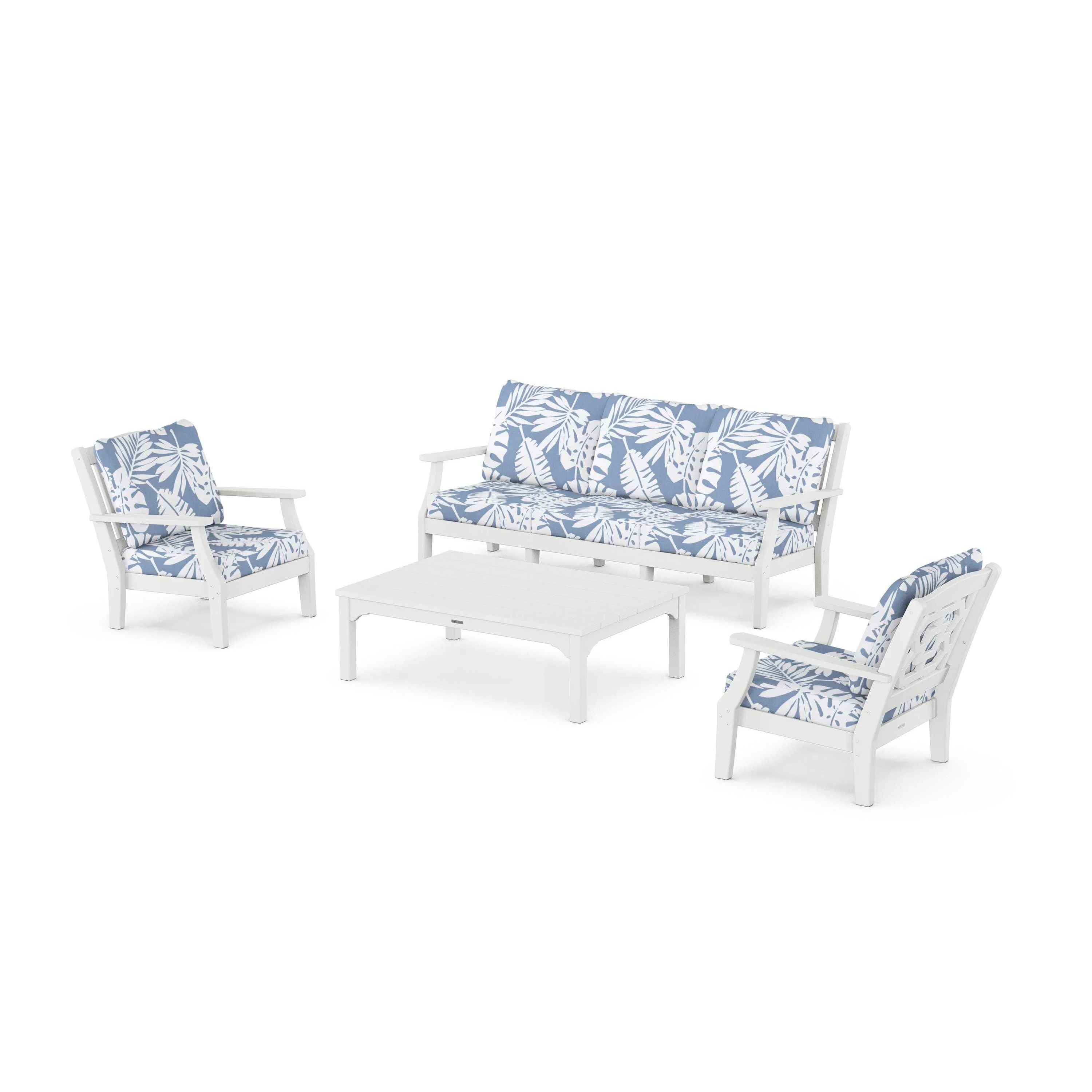 Chinoiserie 4-Piece Deep Seating Set with Sofa - Image 61