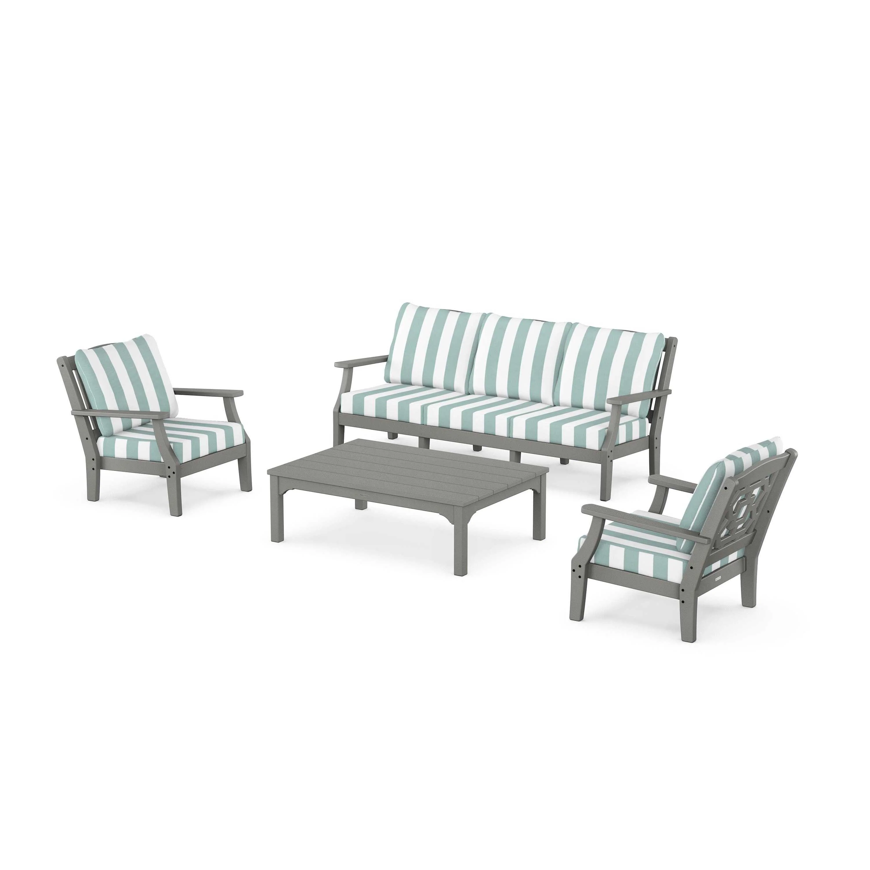 Chinoiserie 4-Piece Deep Seating Set with Sofa - Image 98
