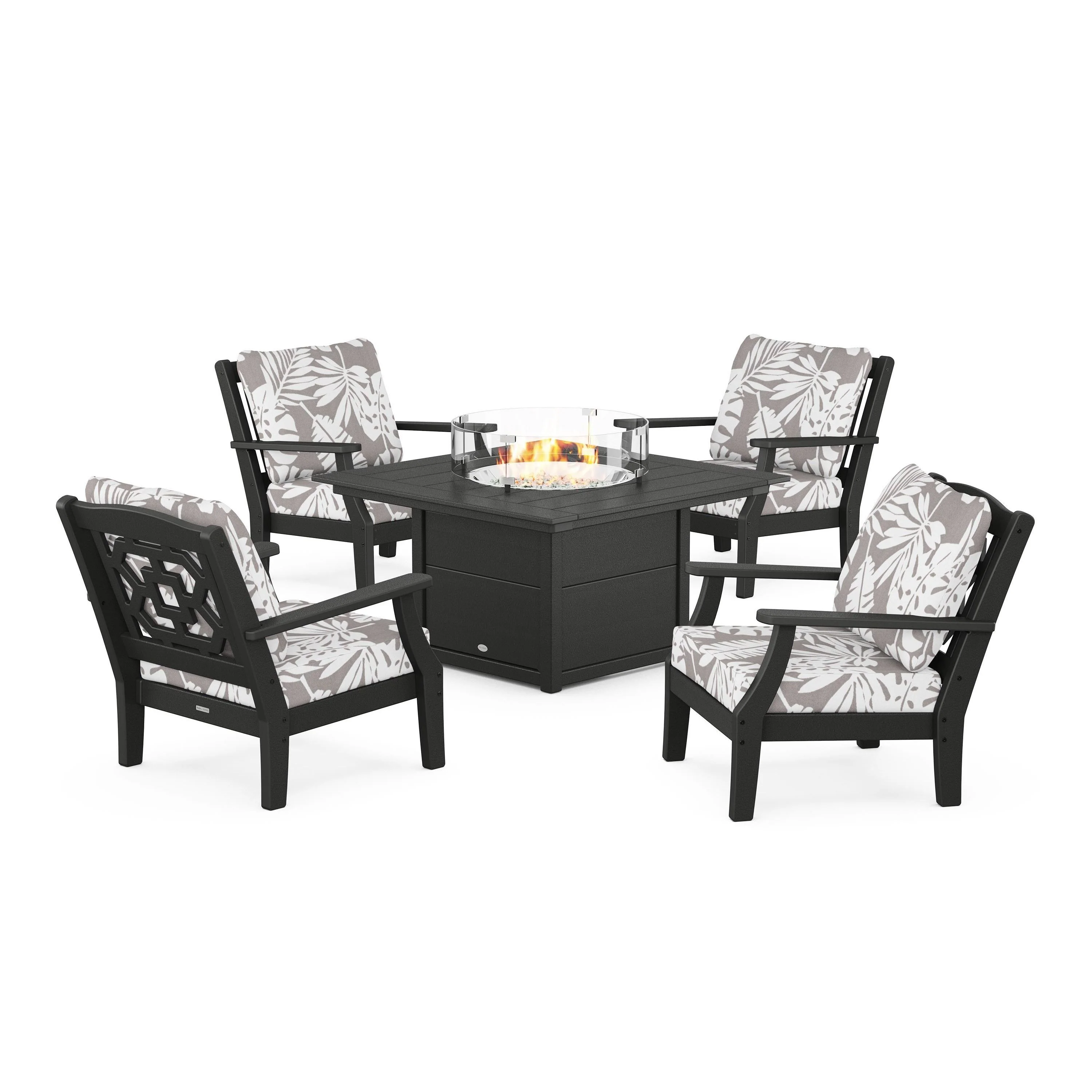 Chinoiserie 5-Piece Deep Seating Set with Fire Pit Table - Image 107