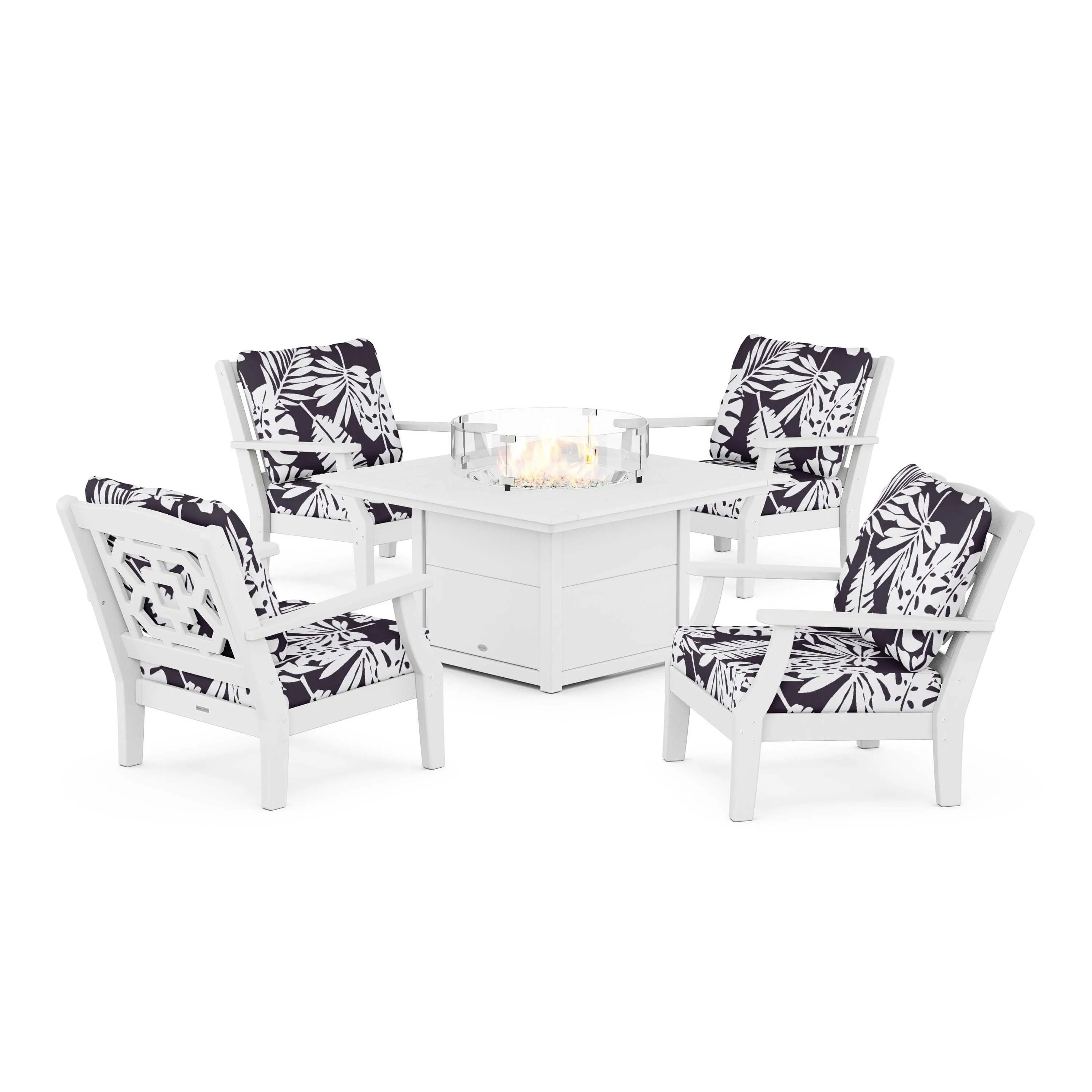 Chinoiserie 5-Piece Deep Seating Set with Fire Pit Table - Image 154
