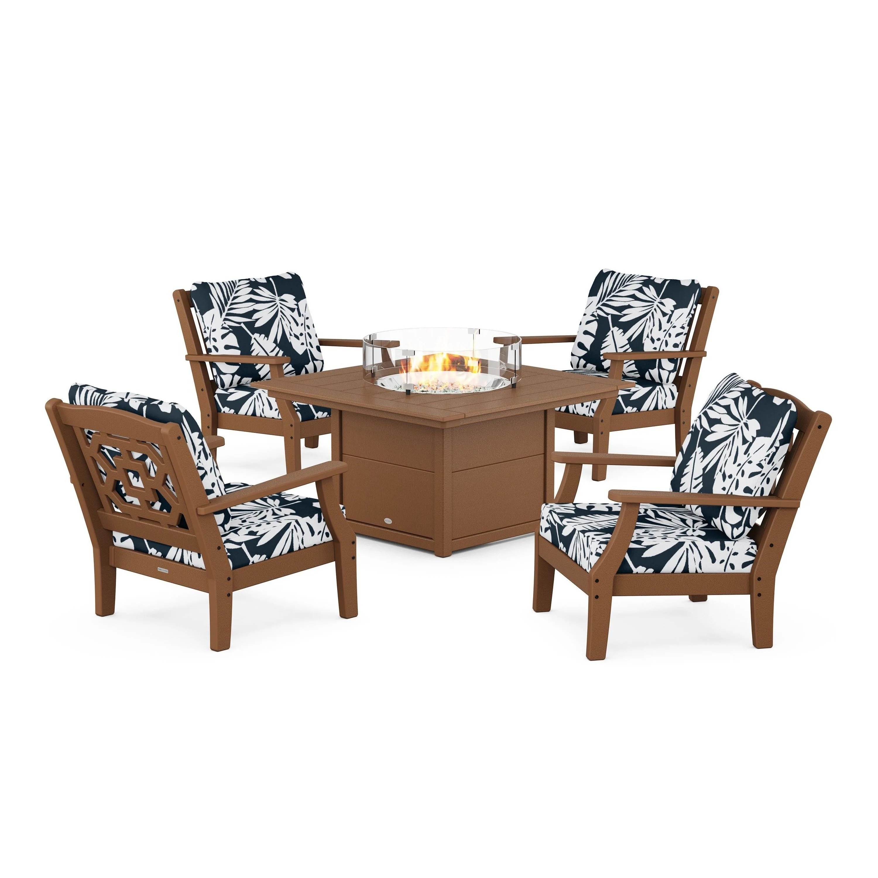 Chinoiserie 5-Piece Deep Seating Set with Fire Pit Table - Image 184