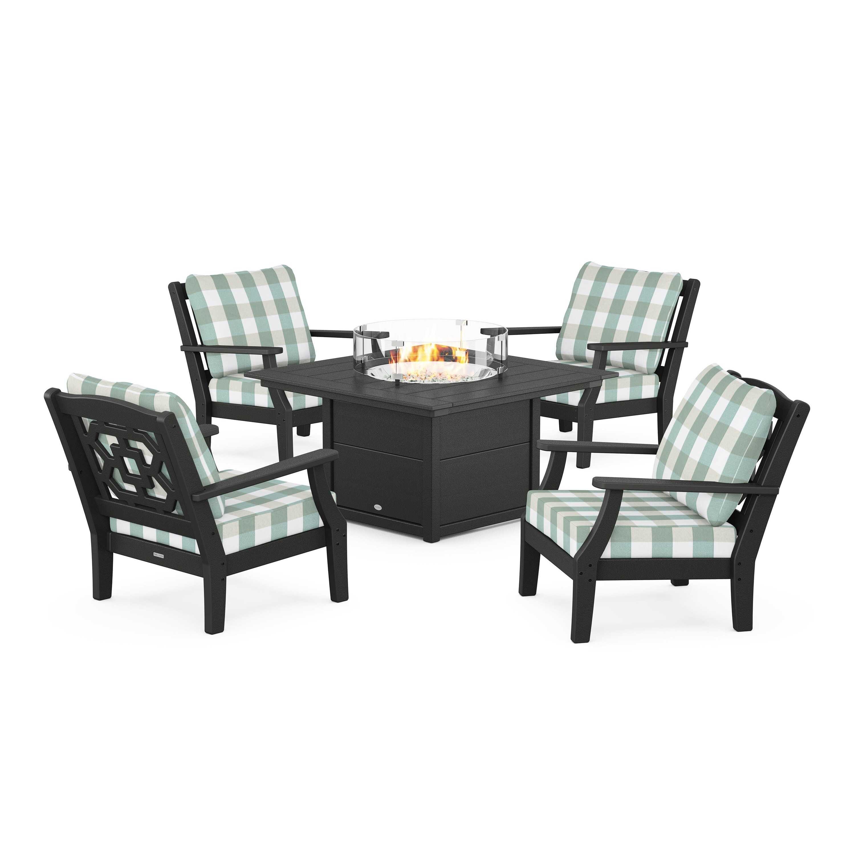 Chinoiserie 5-Piece Deep Seating Set with Fire Pit Table - Image 189