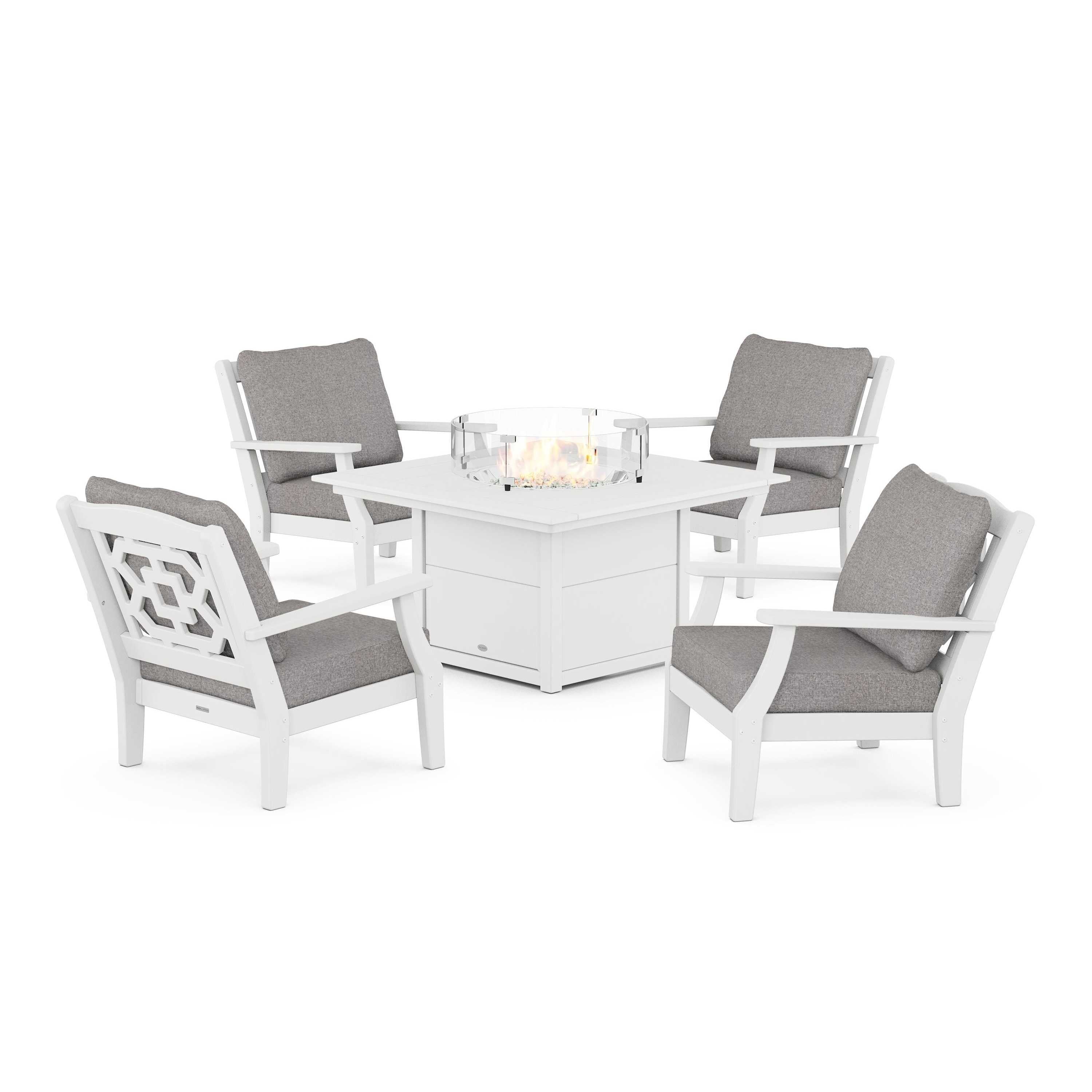 Chinoiserie 5-Piece Deep Seating Set with Fire Pit Table - Image 193