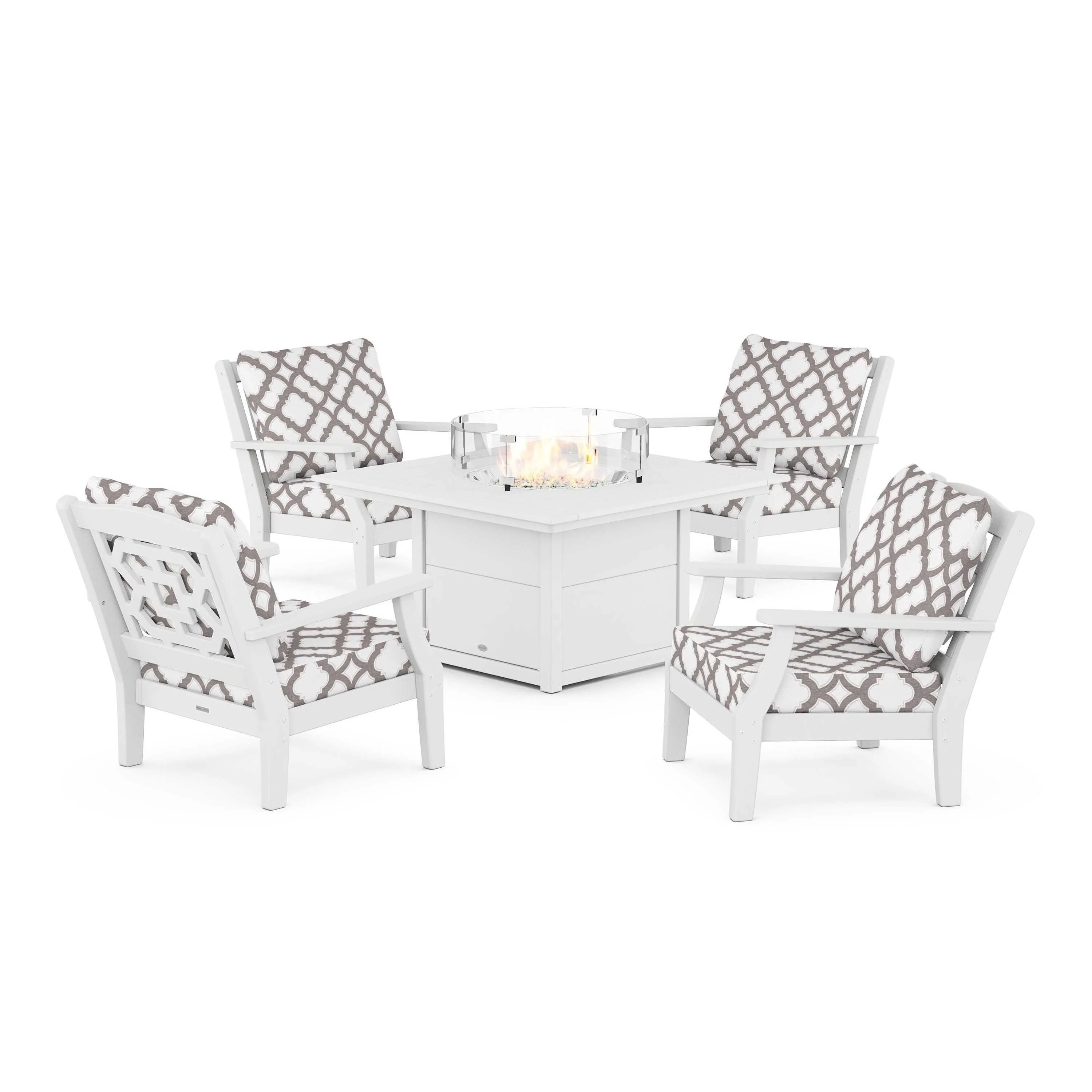 Chinoiserie 5-Piece Deep Seating Set with Fire Pit Table - Image 21