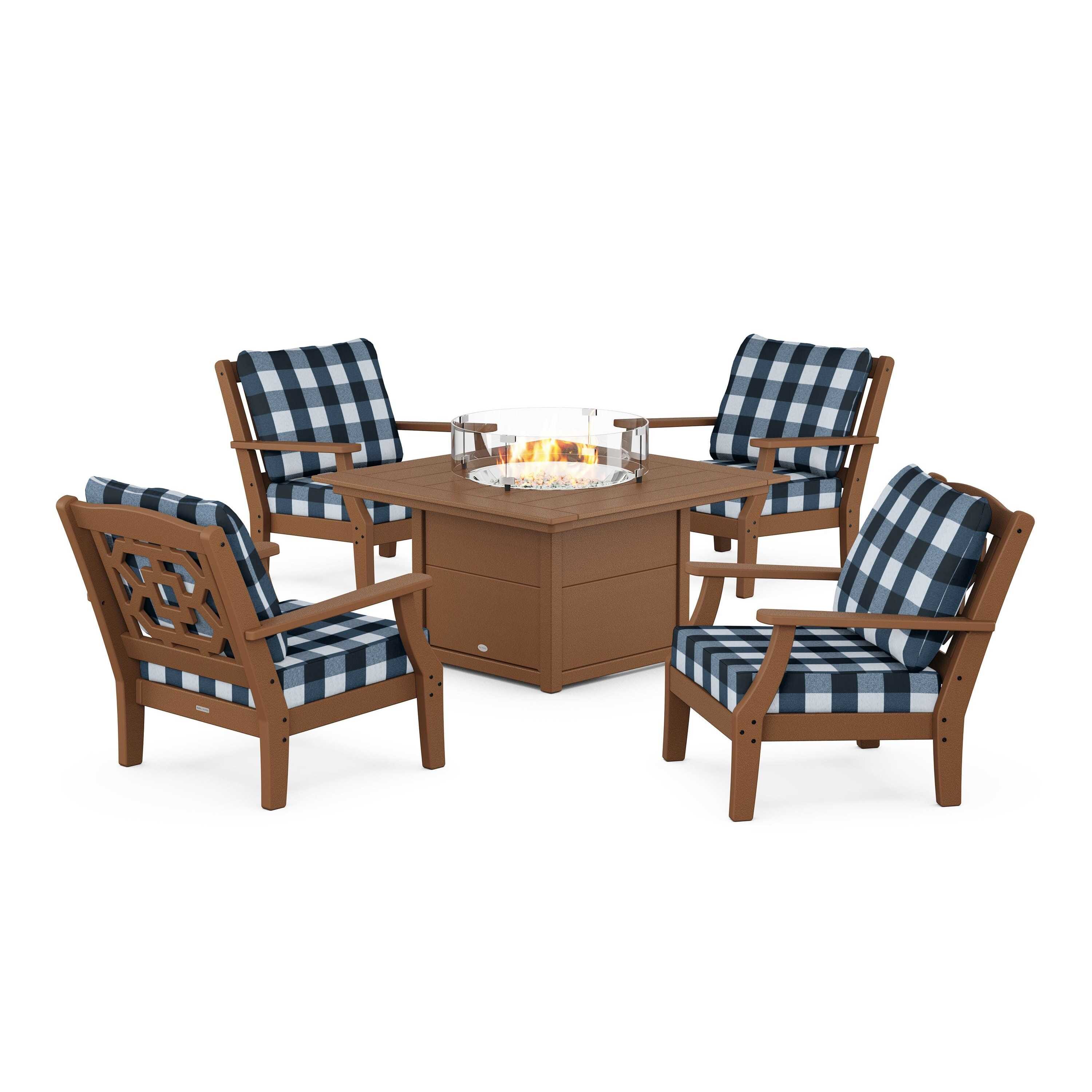 Chinoiserie 5-Piece Deep Seating Set with Fire Pit Table - Image 214