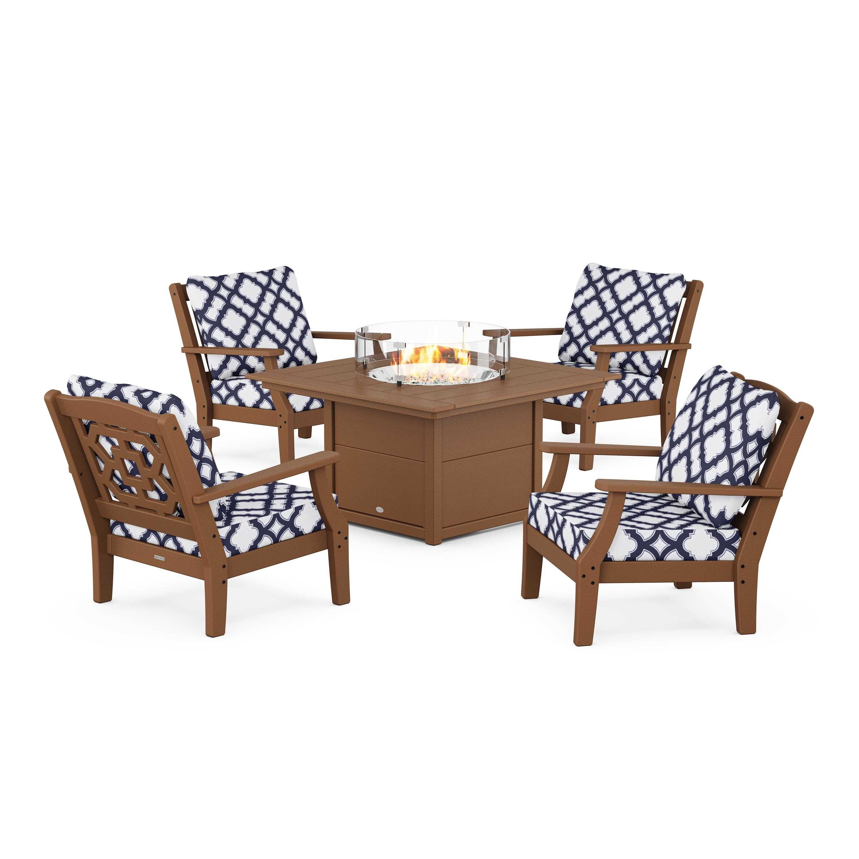 Chinoiserie 5-Piece Deep Seating Set with Fire Pit Table - Image 34