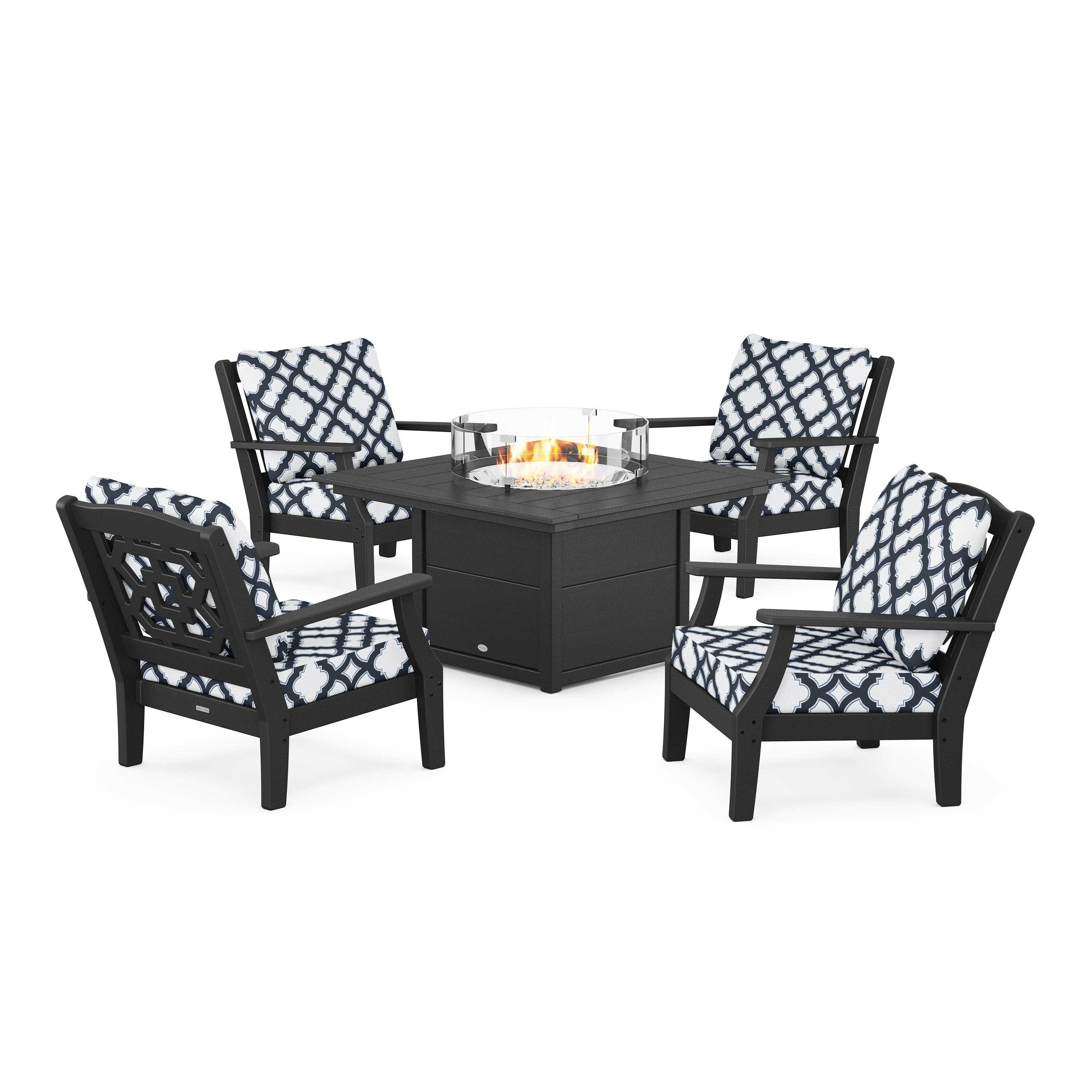 Chinoiserie 5-Piece Deep Seating Set with Fire Pit Table - Image 79