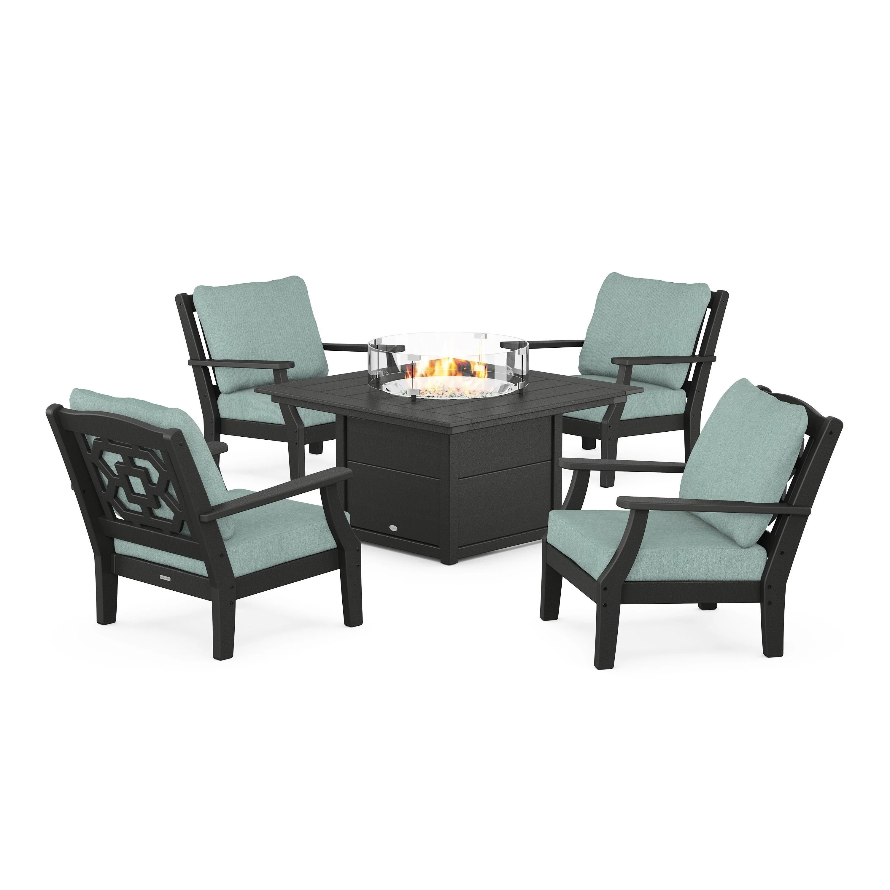 Chinoiserie 5-Piece Deep Seating Set with Fire Pit Table - Image 88