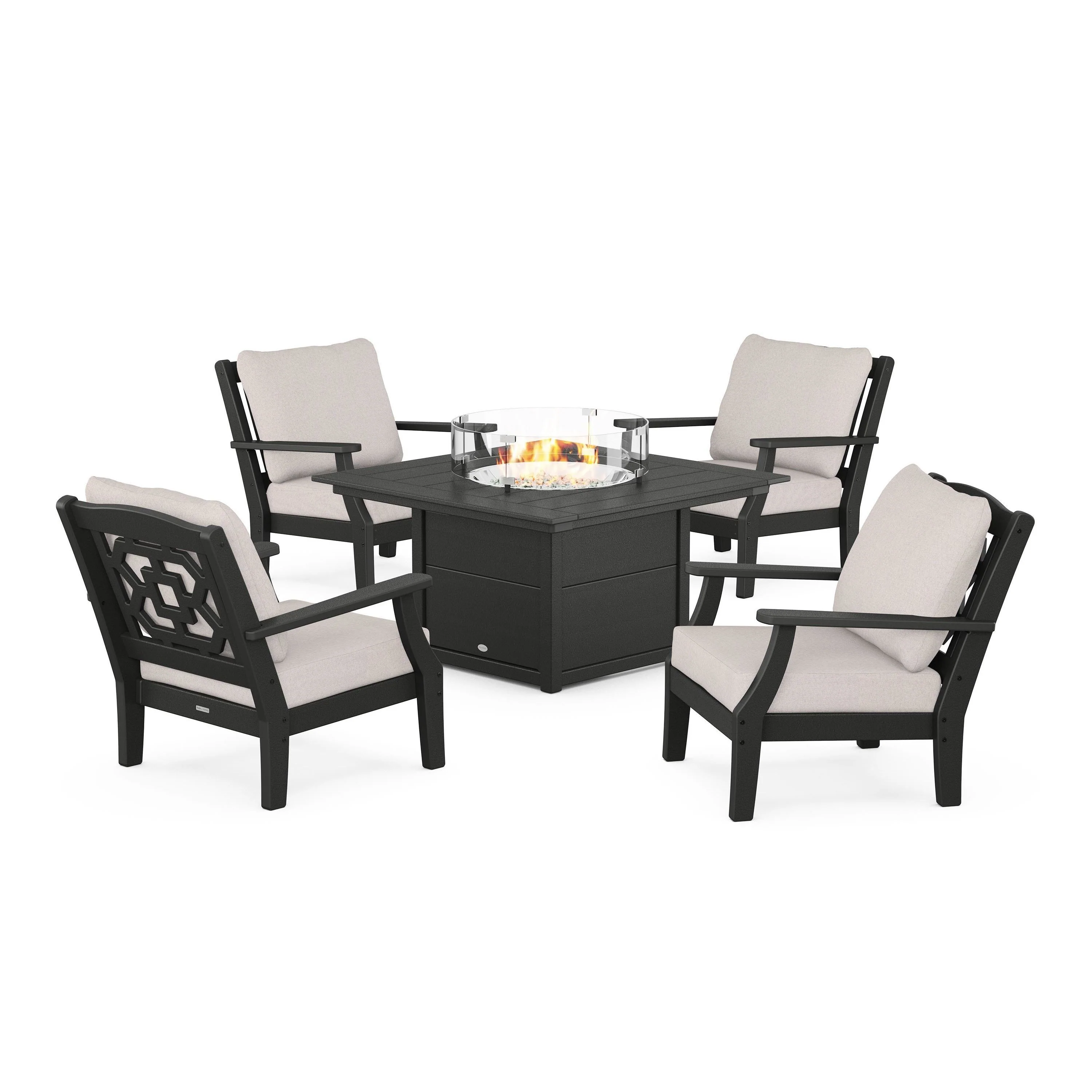 Chinoiserie 5-Piece Deep Seating Set with Fire Pit Table - Image 93