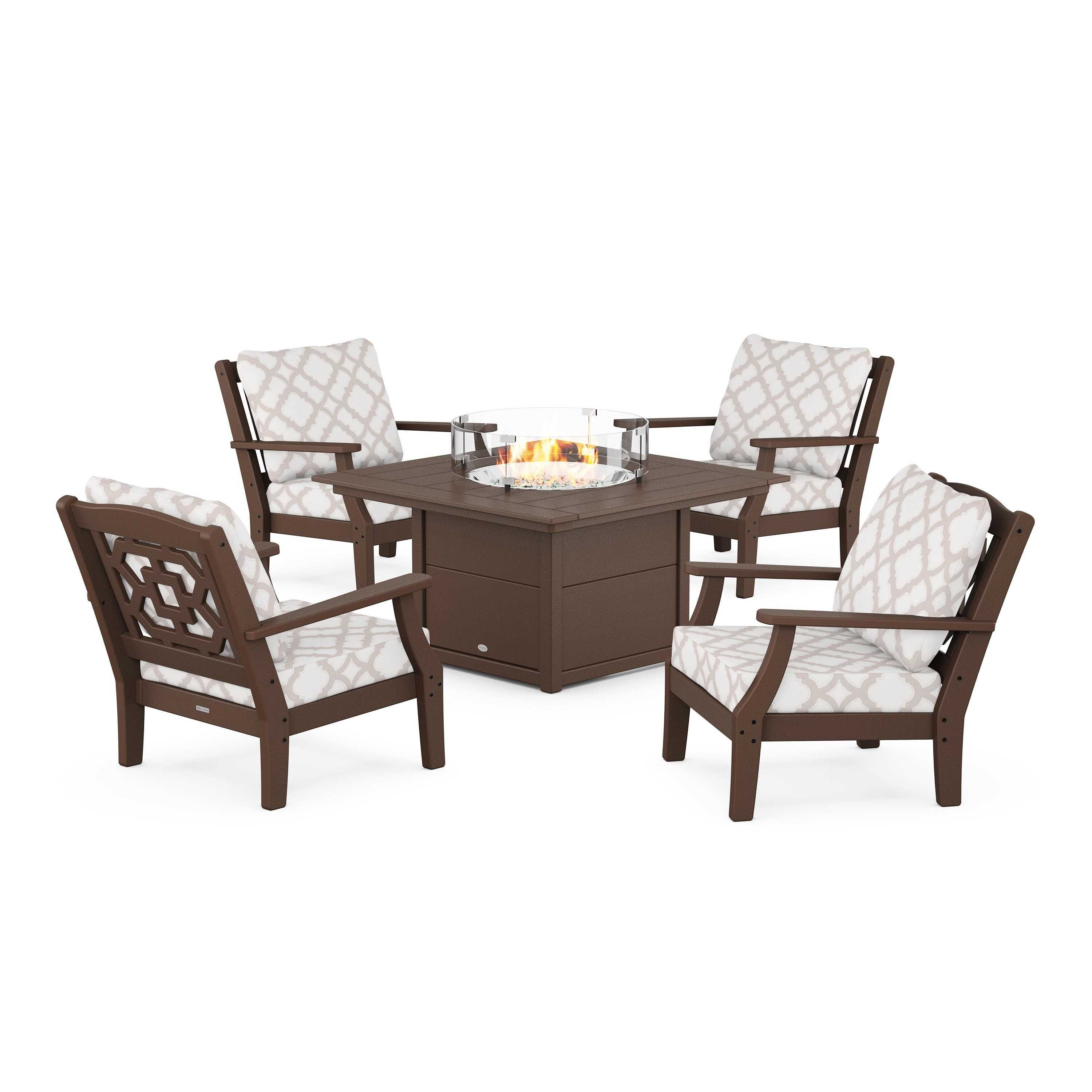 Chinoiserie 5-Piece Deep Seating Set with Fire Pit Table - Image 97