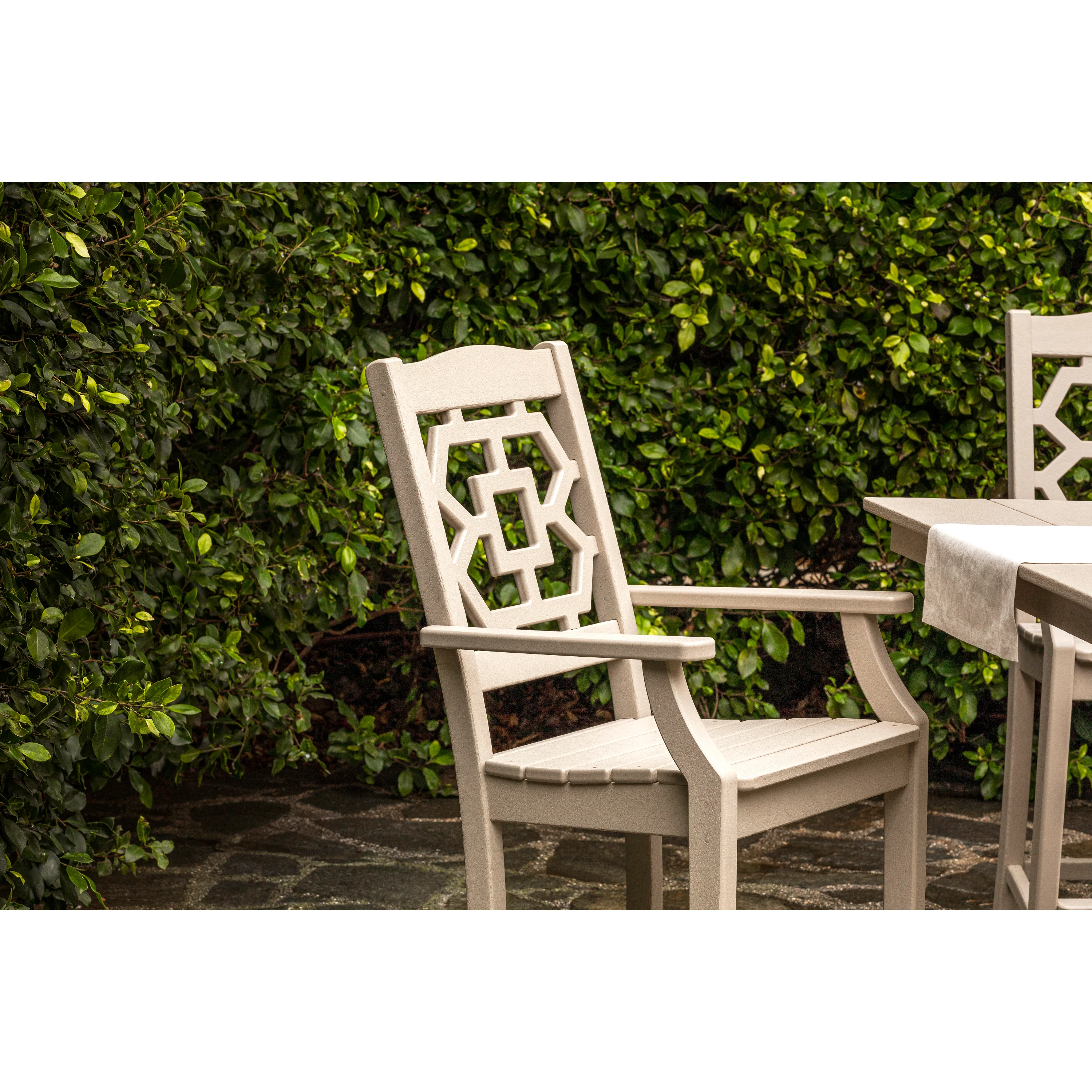 Chinoiserie 5-Piece Farmhouse Counter Set with Trestle Legs - Image 6