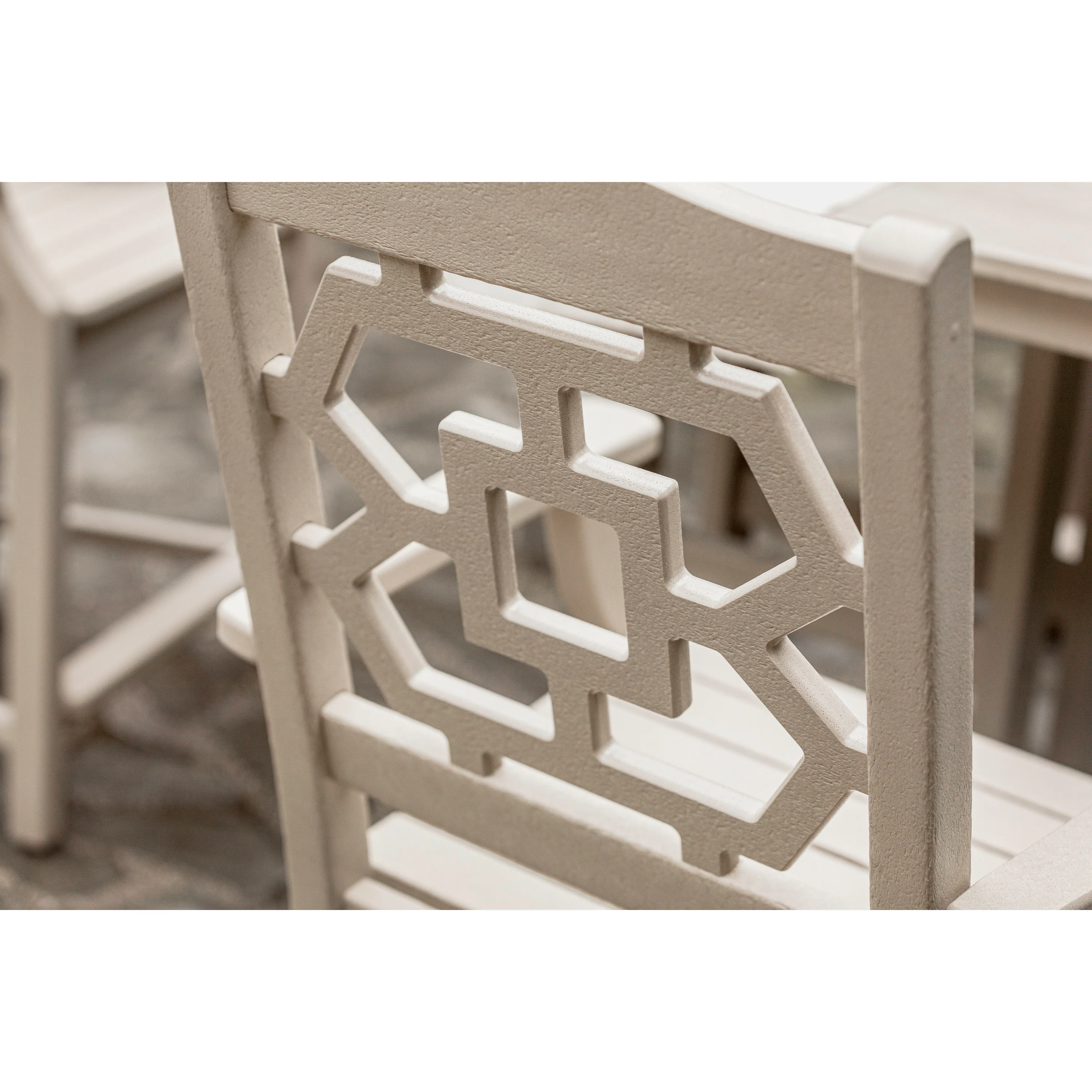 Chinoiserie 5-Piece Farmhouse Counter Set with Trestle Legs - Image 7