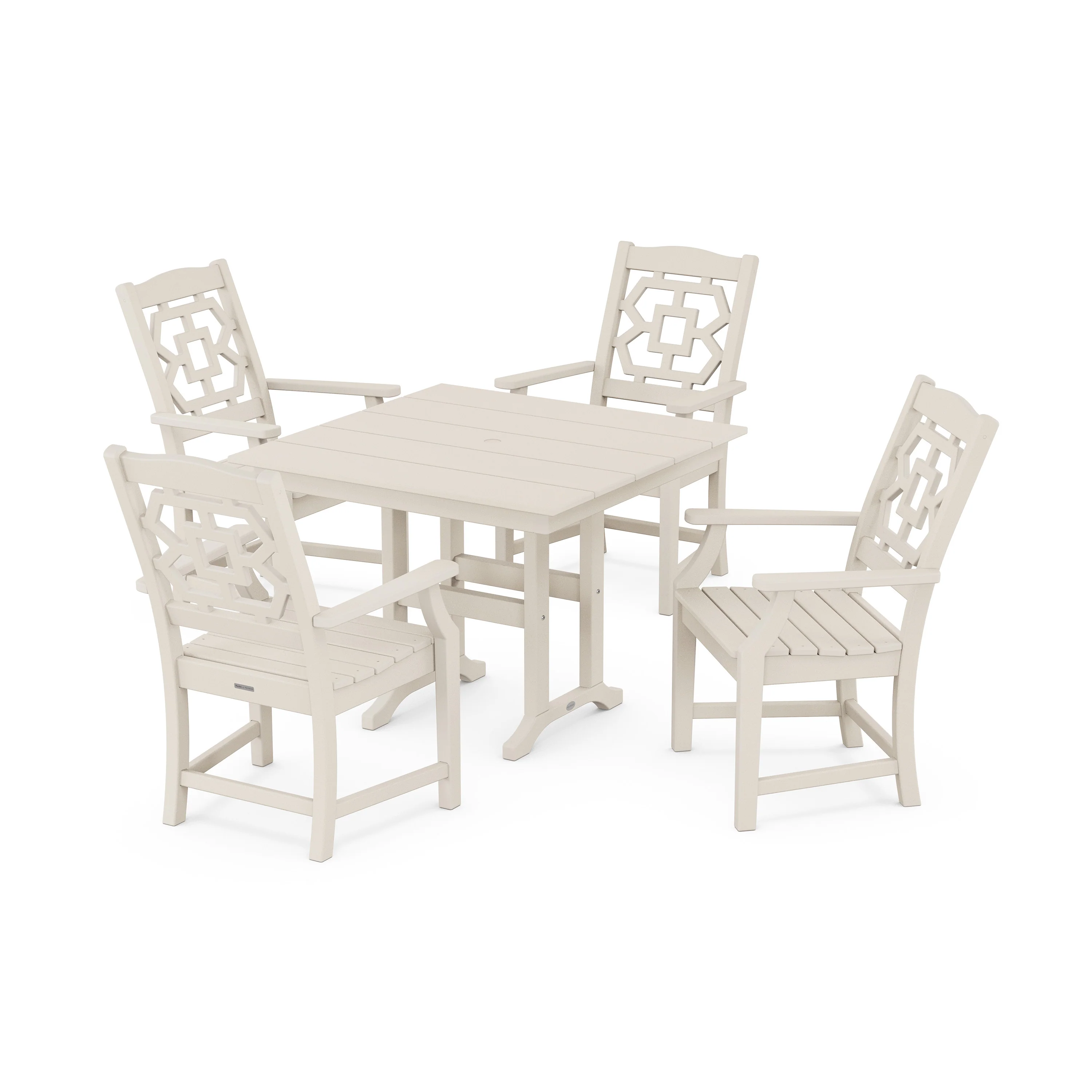 Chinoiserie 5-Piece Farmhouse Dining Set - Image 9