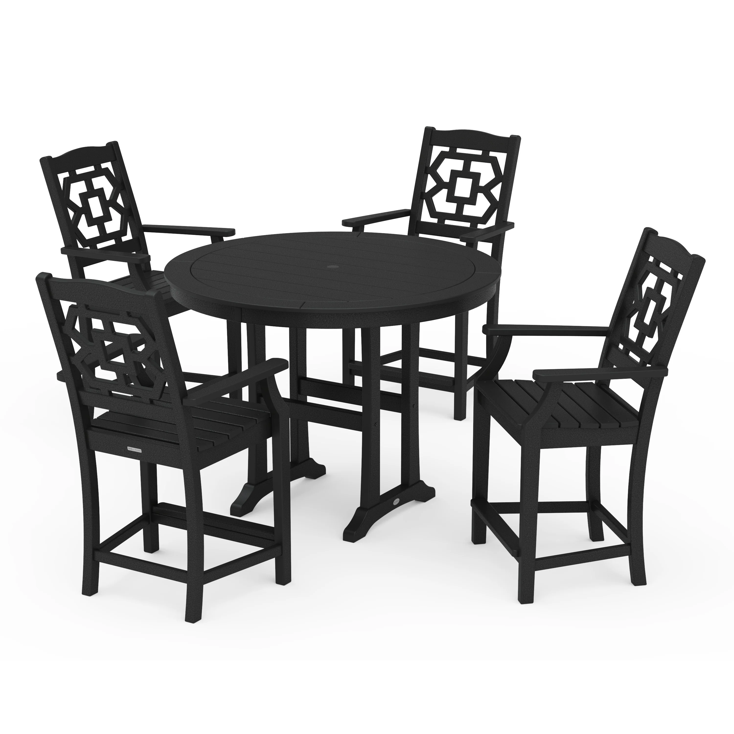 Chinoiserie 5-Piece Round Counter Set - Image 10