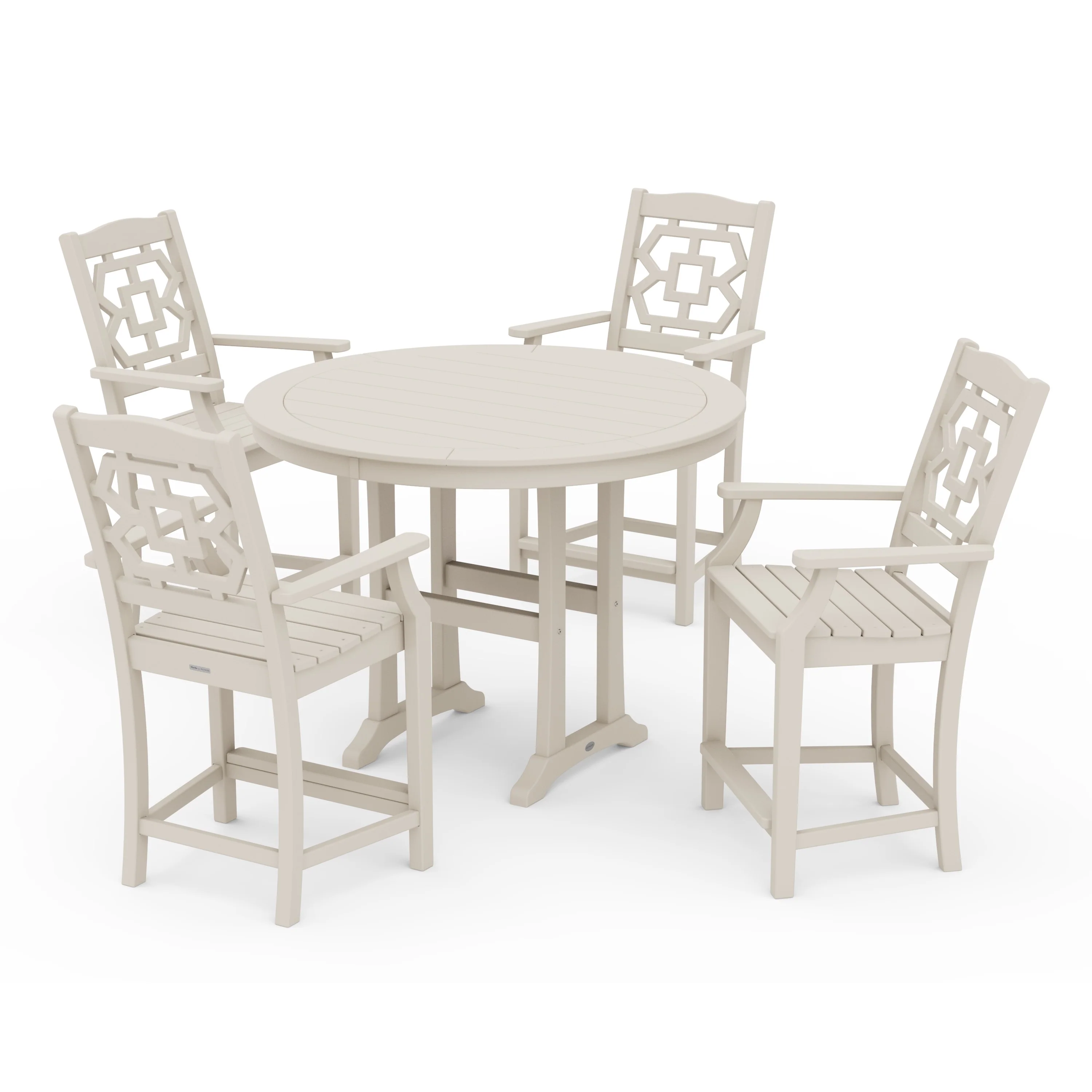 Chinoiserie 5-Piece Round Counter Set - Image 5