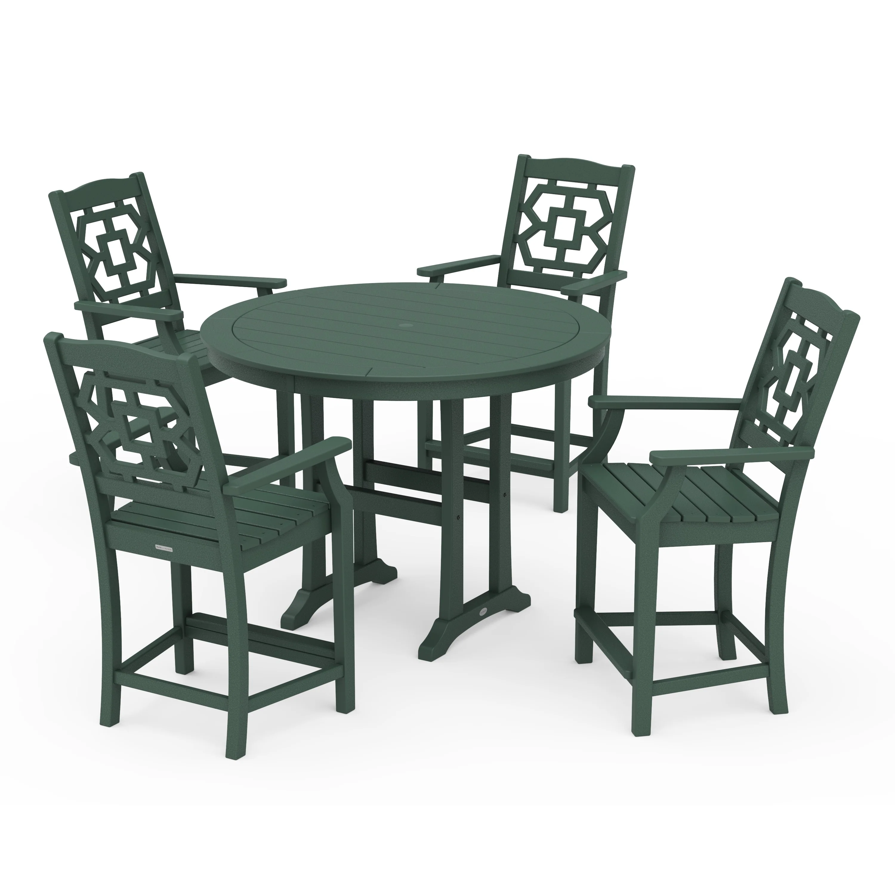 Chinoiserie 5-Piece Round Counter Set - Image 6