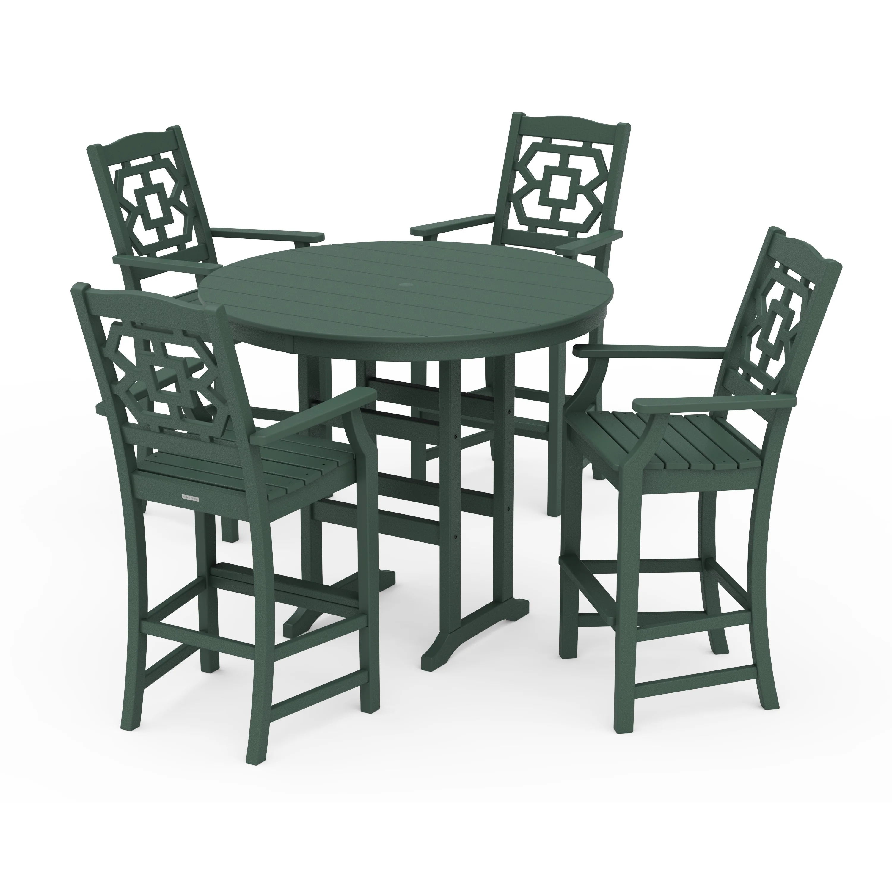 Chinoiserie 5-Piece Round Farmhouse Bar Set - Image 12