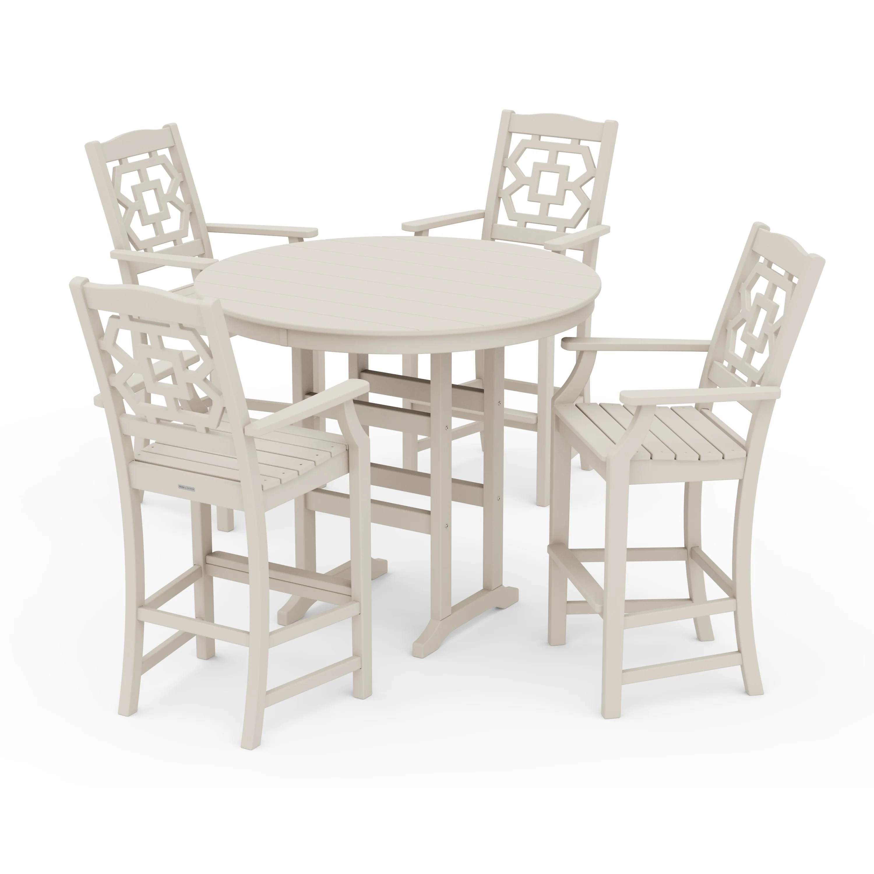 Chinoiserie 5-Piece Round Farmhouse Bar Set - Image 13