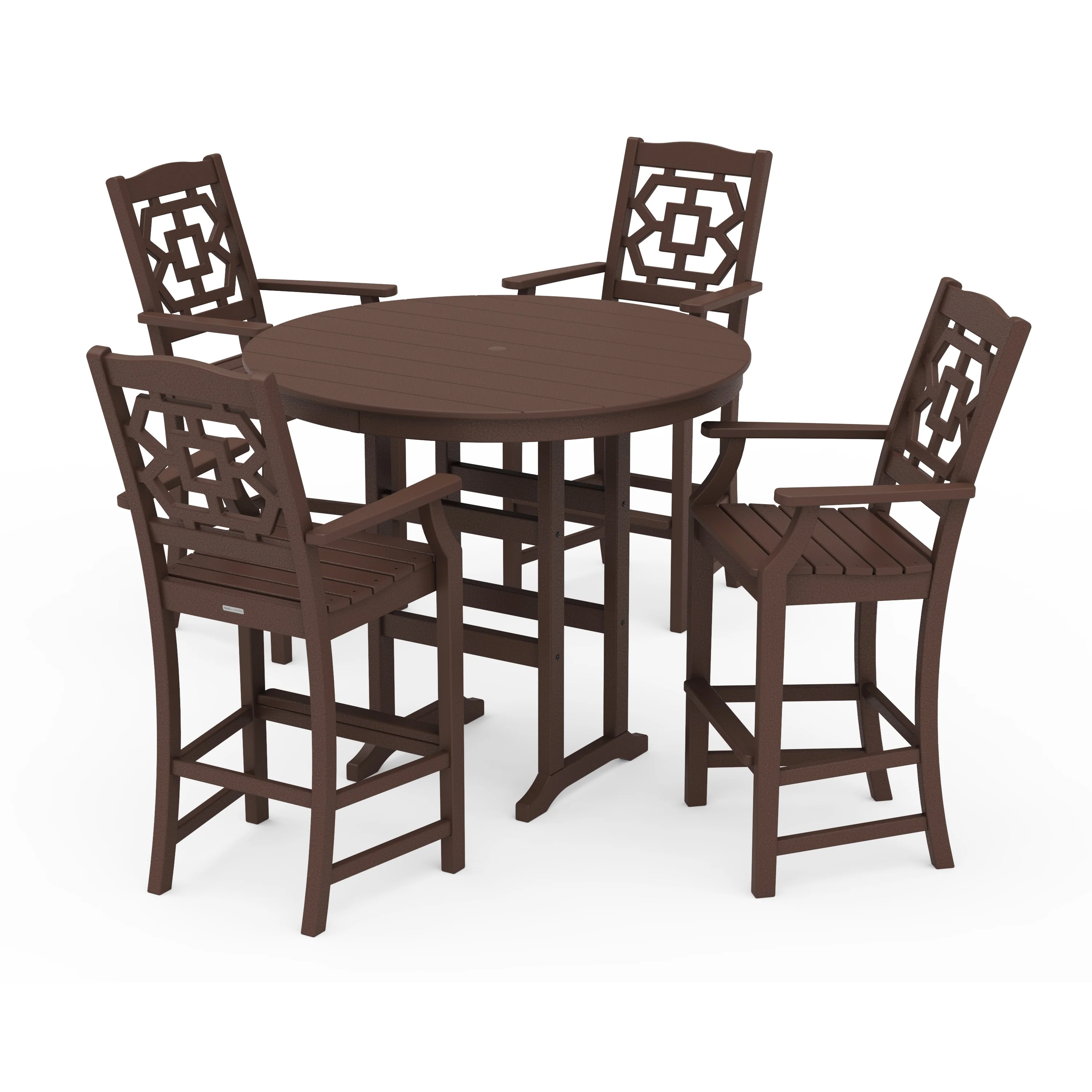 Chinoiserie 5-Piece Round Farmhouse Bar Set - Image 15