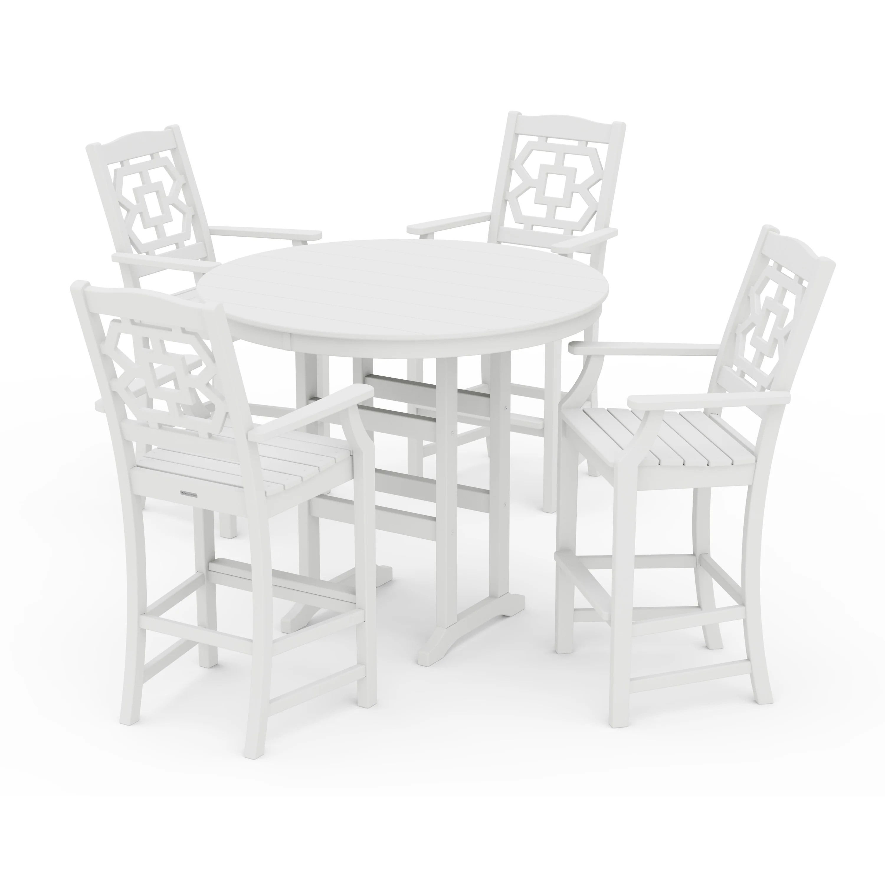 Chinoiserie 5-Piece Round Farmhouse Bar Set - Image 16