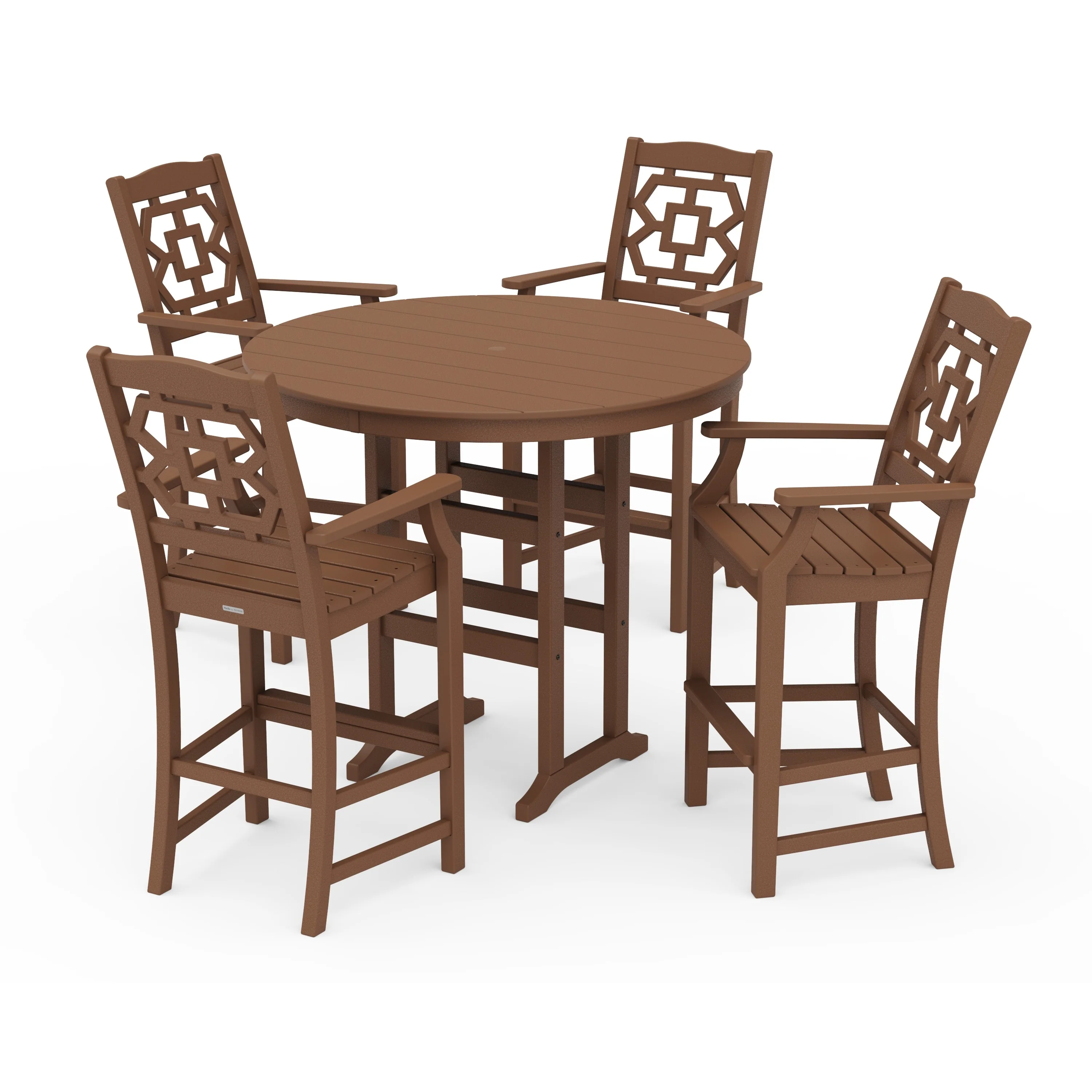 Chinoiserie 5-Piece Round Farmhouse Bar Set - Image 17