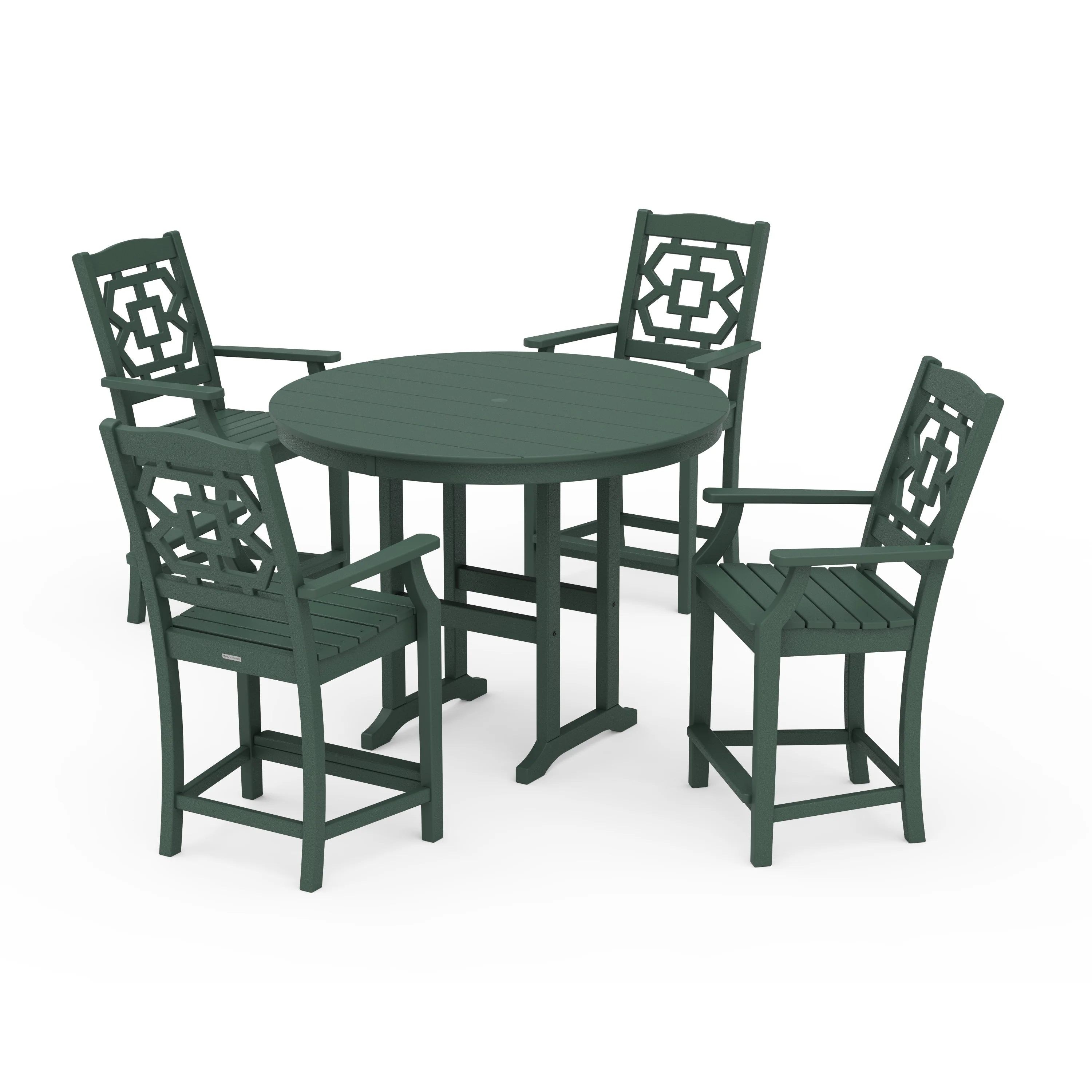Chinoiserie 5-Piece Round Farmhouse Counter Set - Image 10