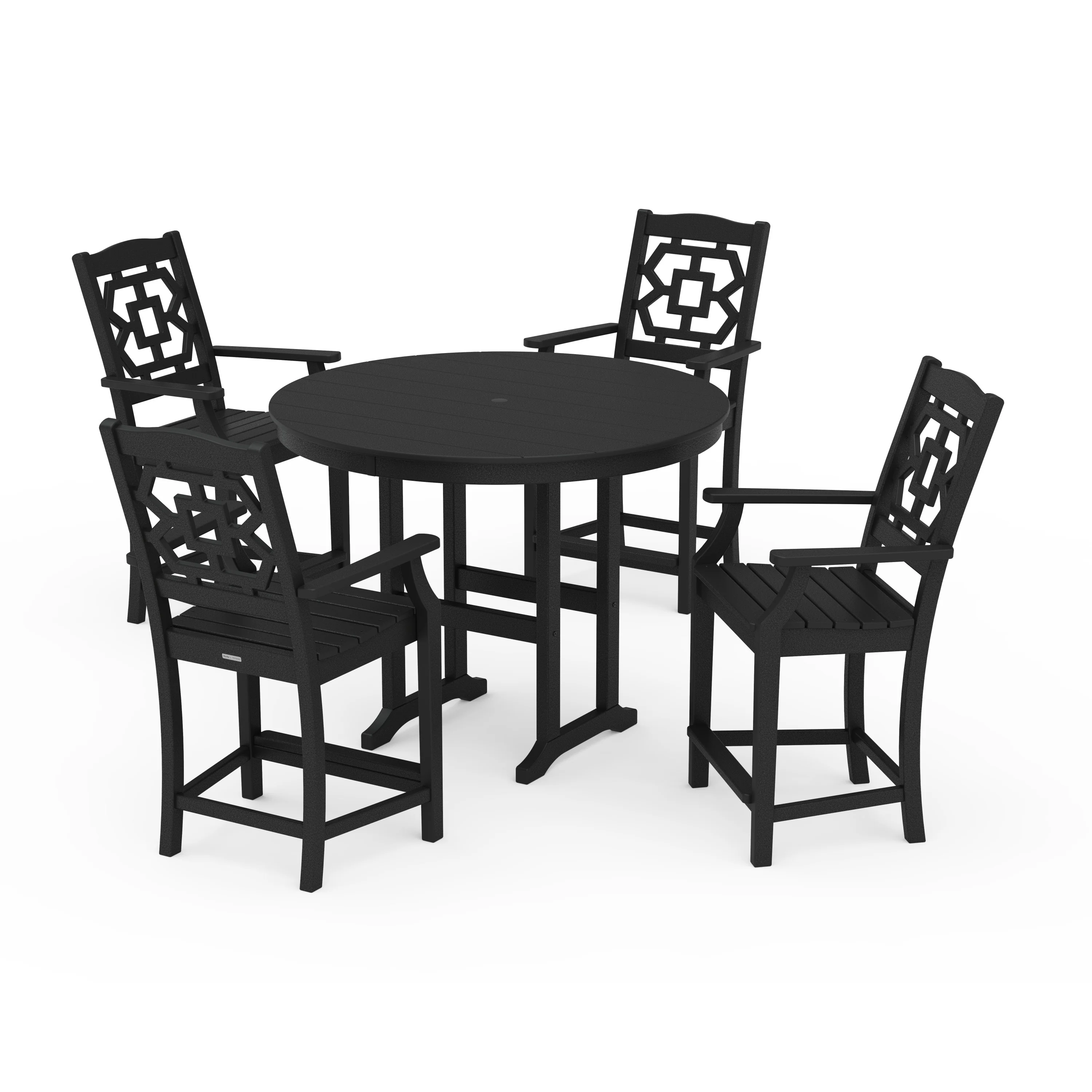 Chinoiserie 5-Piece Round Farmhouse Counter Set - Image 5