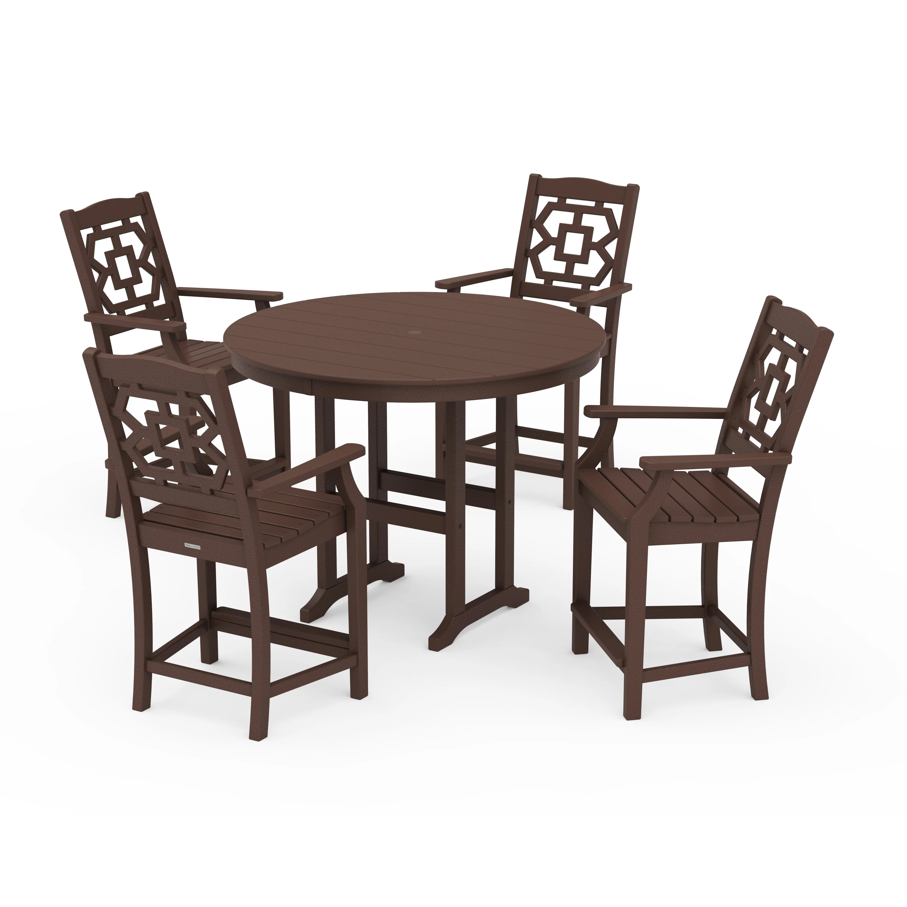 Chinoiserie 5-Piece Round Farmhouse Counter Set - Image 6
