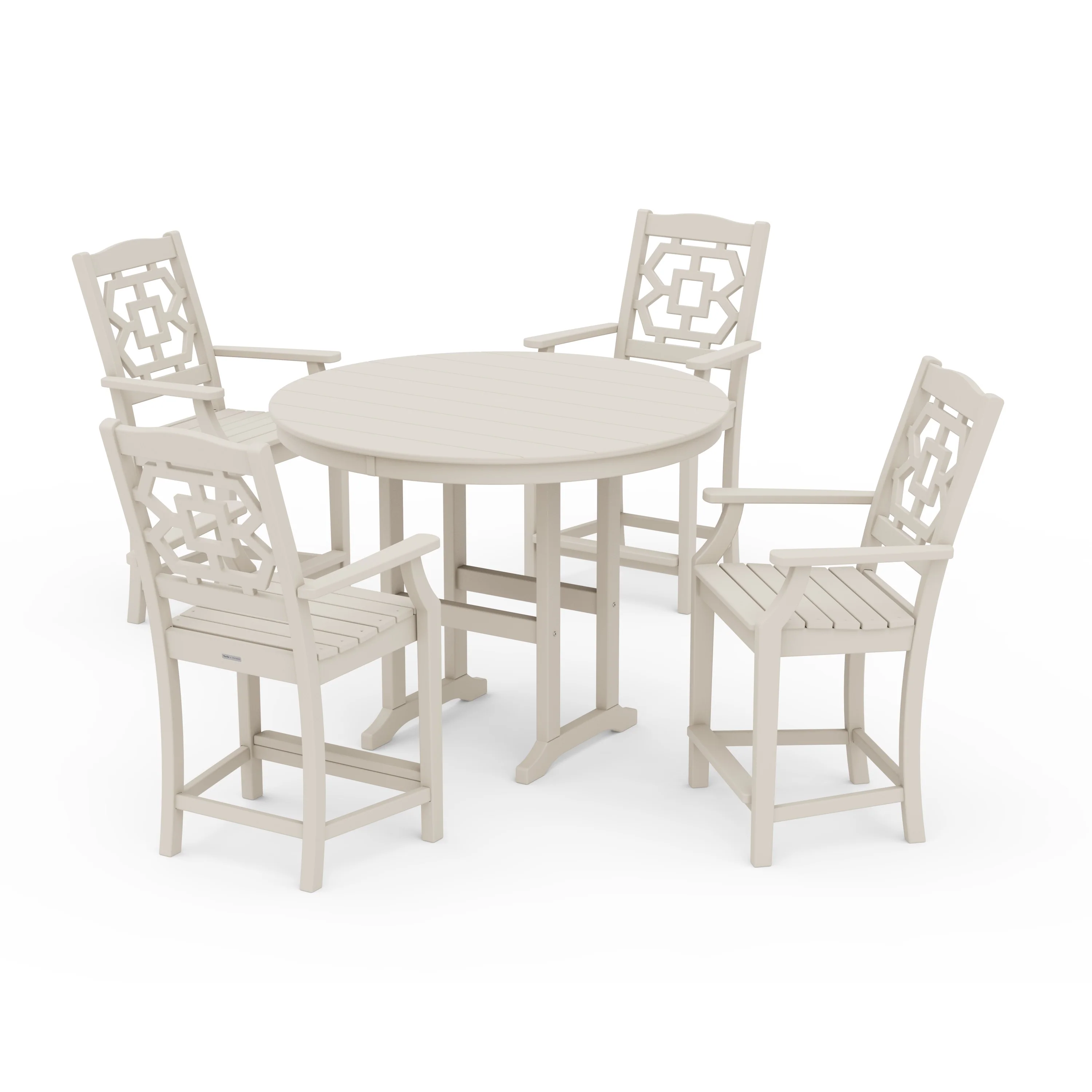 Chinoiserie 5-Piece Round Farmhouse Counter Set - Image 7