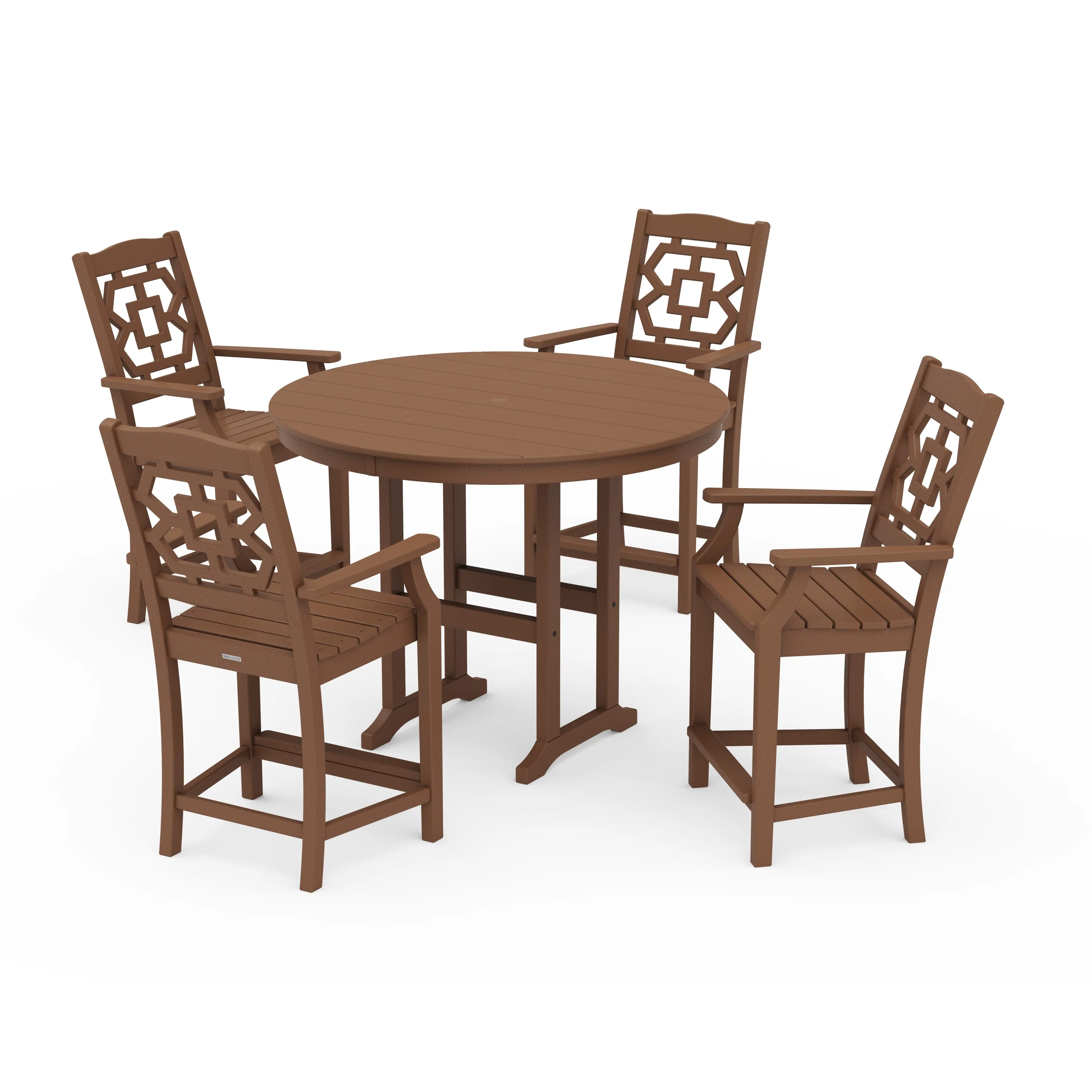 Chinoiserie 5-Piece Round Farmhouse Counter Set - Image 8