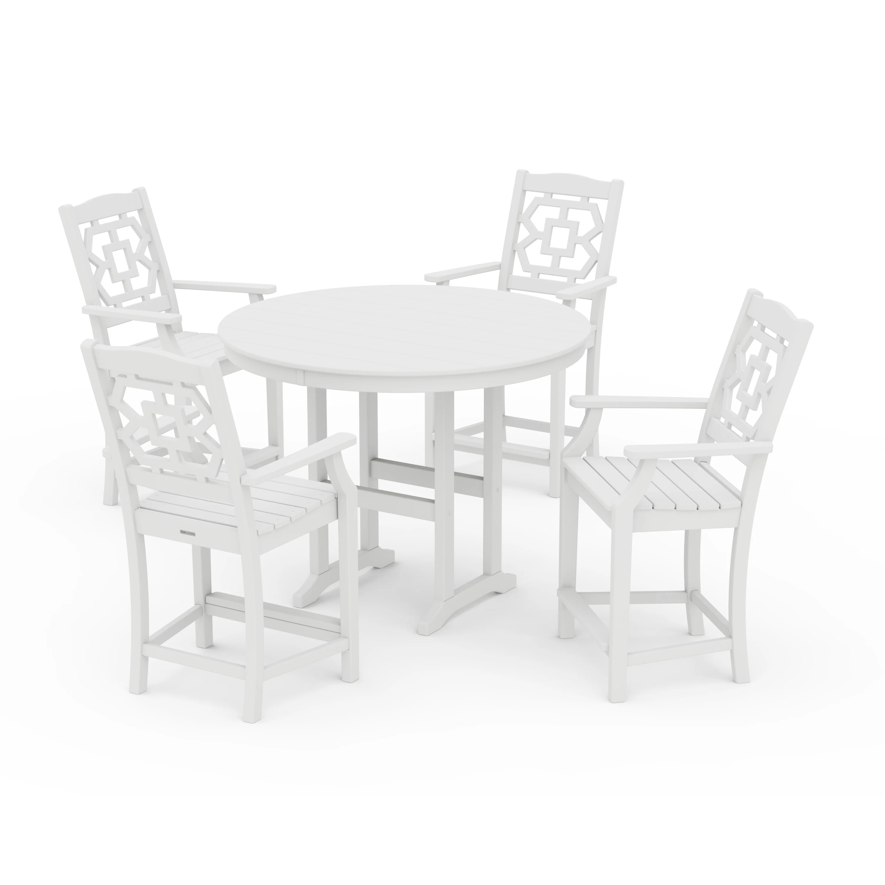 Chinoiserie 5-Piece Round Farmhouse Counter Set - Image 9