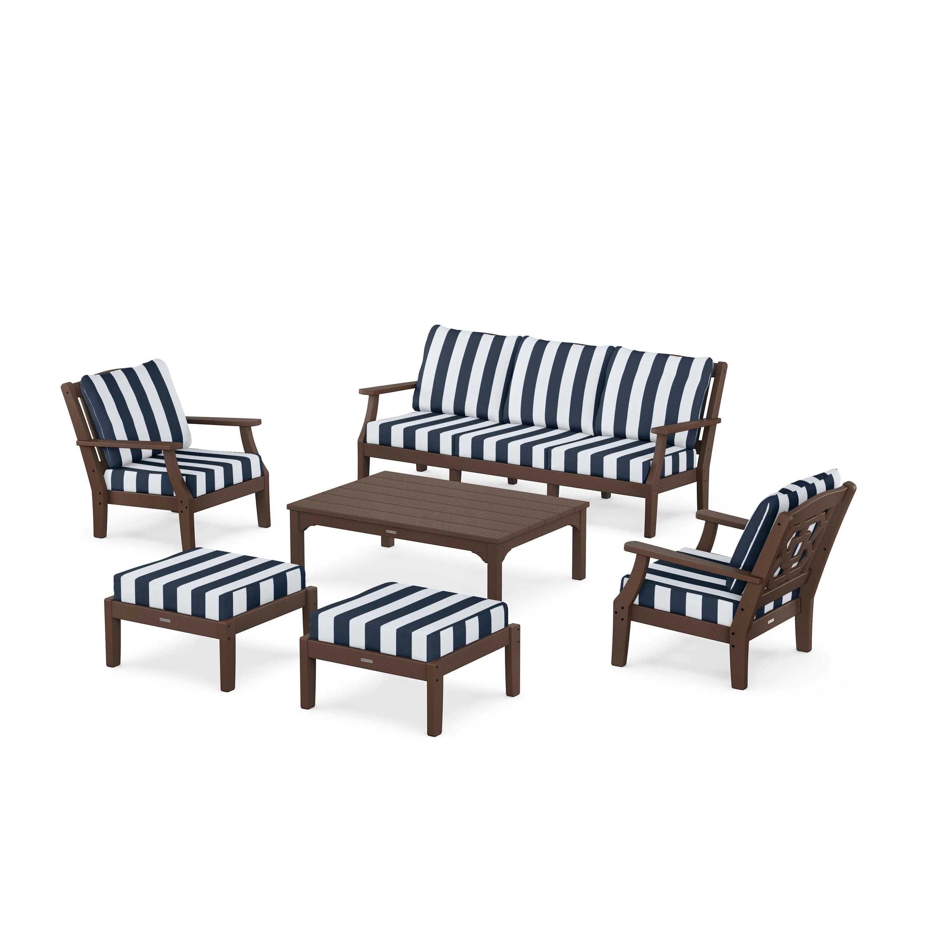 Chinoiserie 6-Piece Lounge Sofa Set - Image 10