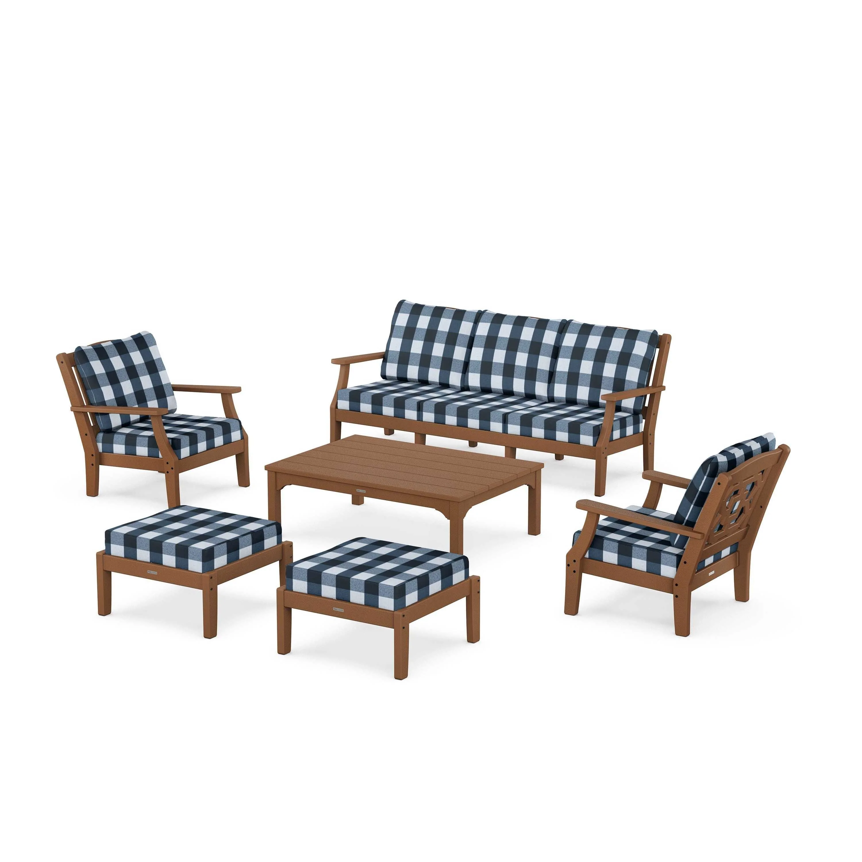 Chinoiserie 6-Piece Lounge Sofa Set - Image 100