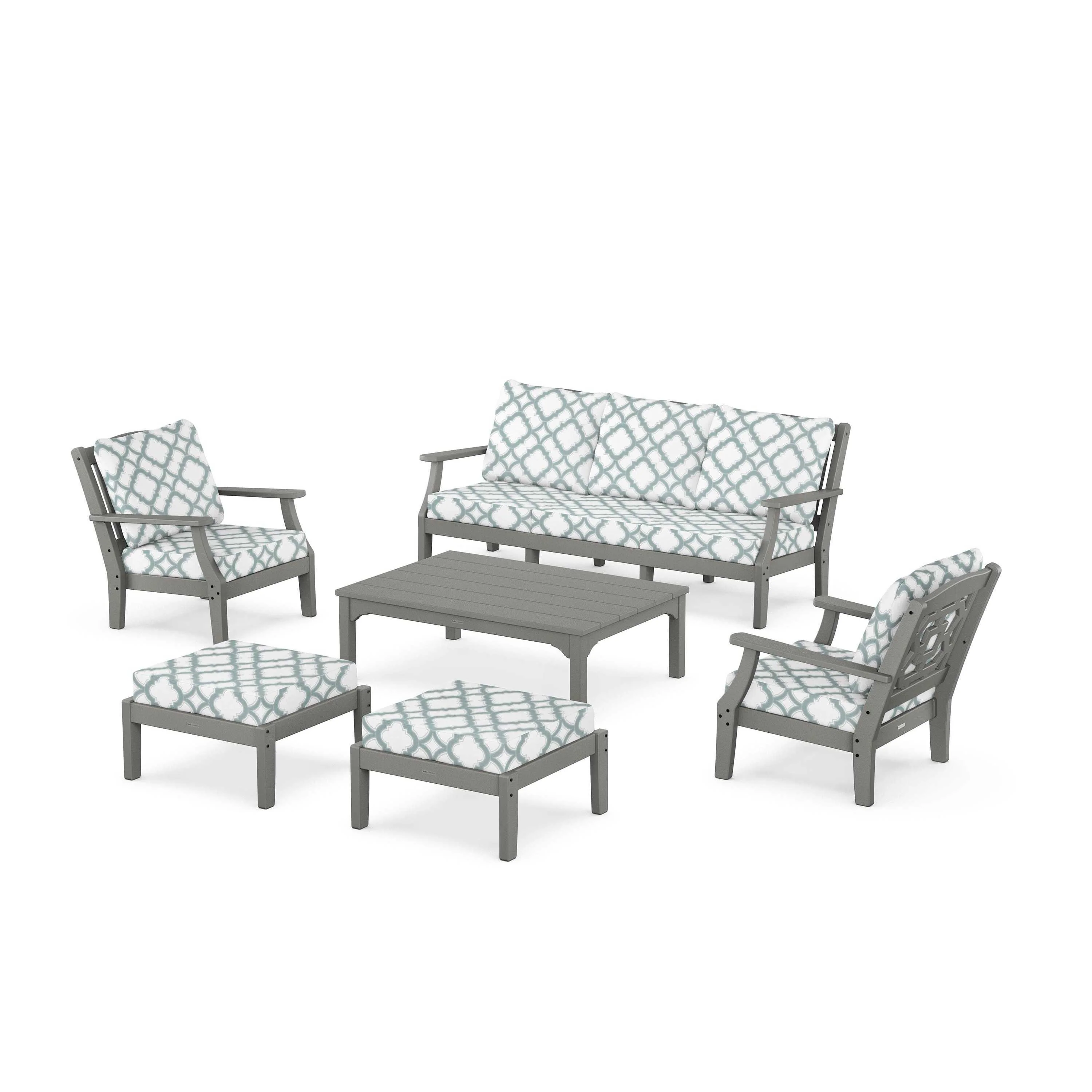 Chinoiserie 6-Piece Lounge Sofa Set - Image 108
