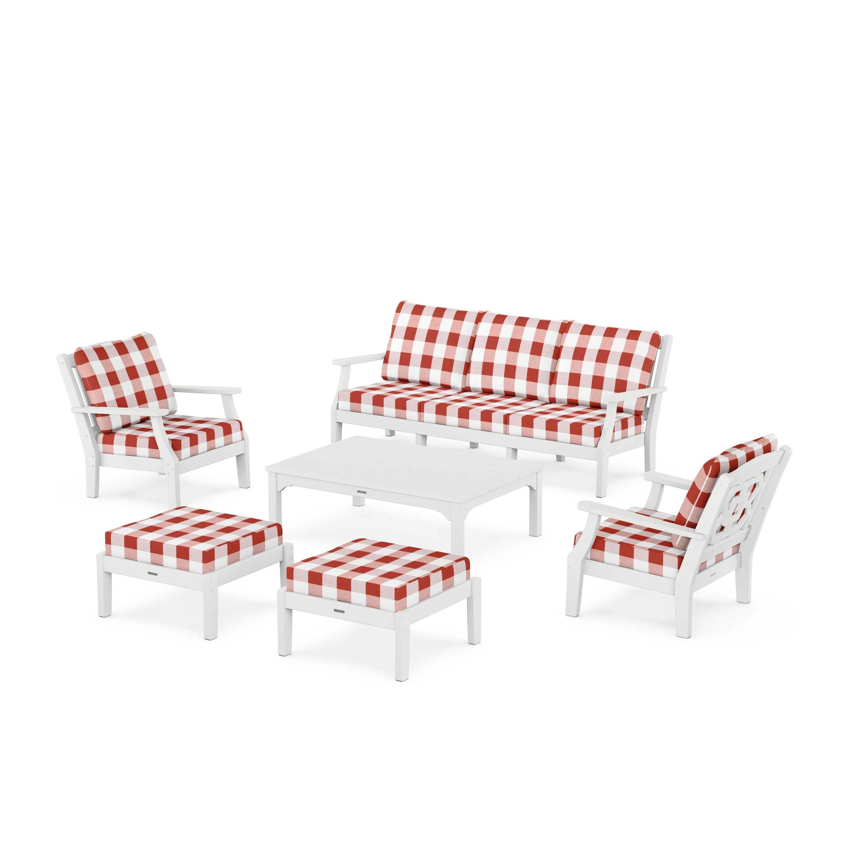 Chinoiserie 6-Piece Lounge Sofa Set - Image 11
