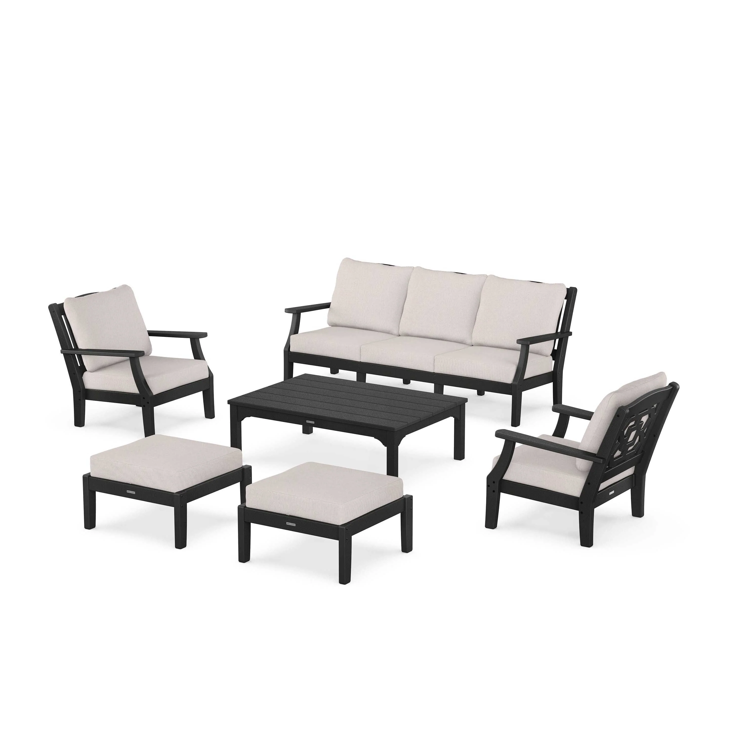 Chinoiserie 6-Piece Lounge Sofa Set - Image 111