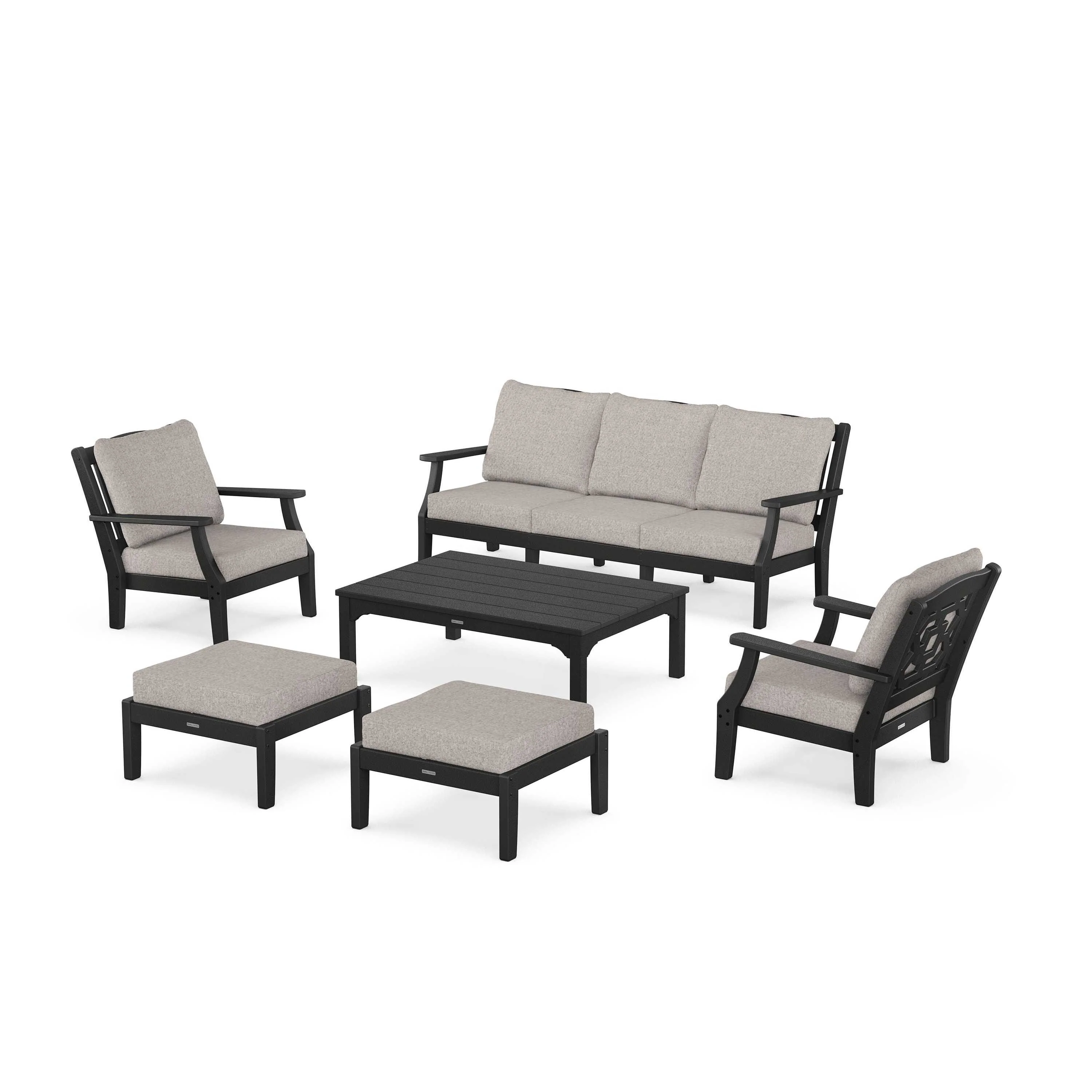 Chinoiserie 6-Piece Lounge Sofa Set - Image 112