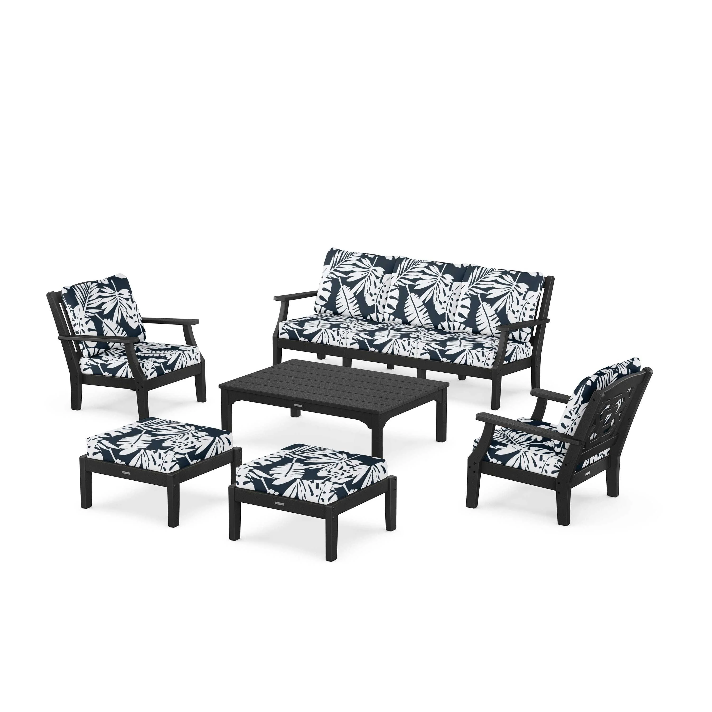 Chinoiserie 6-Piece Lounge Sofa Set - Image 115