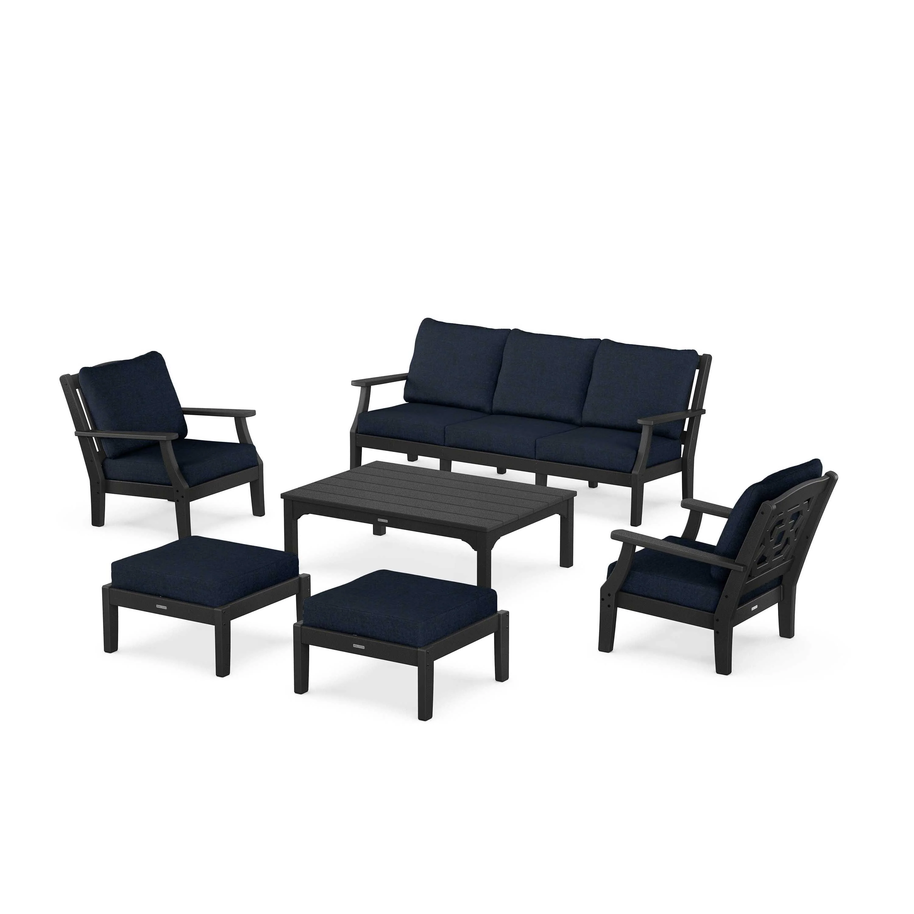 Chinoiserie 6-Piece Lounge Sofa Set - Image 117