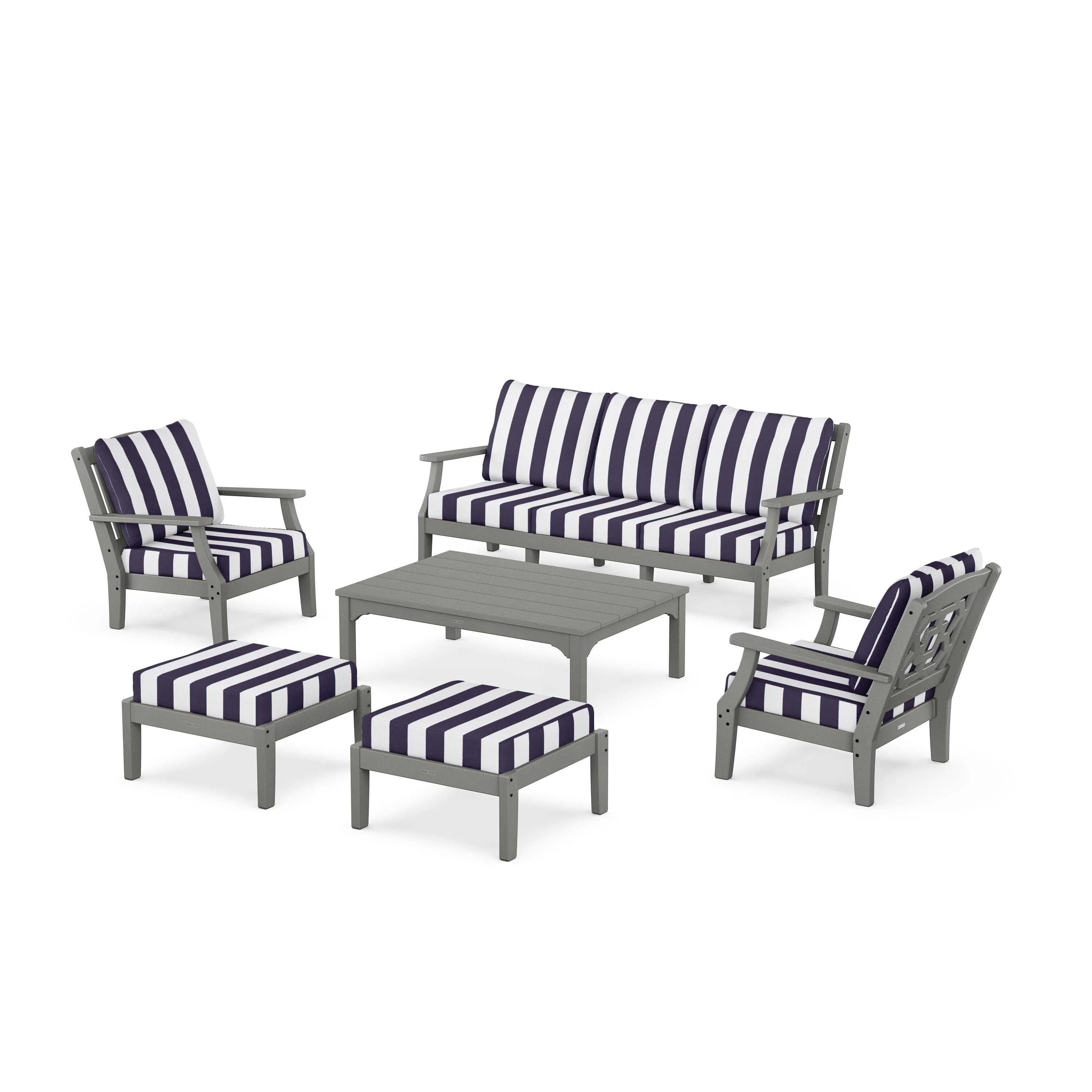 Chinoiserie 6-Piece Lounge Sofa Set - Image 121