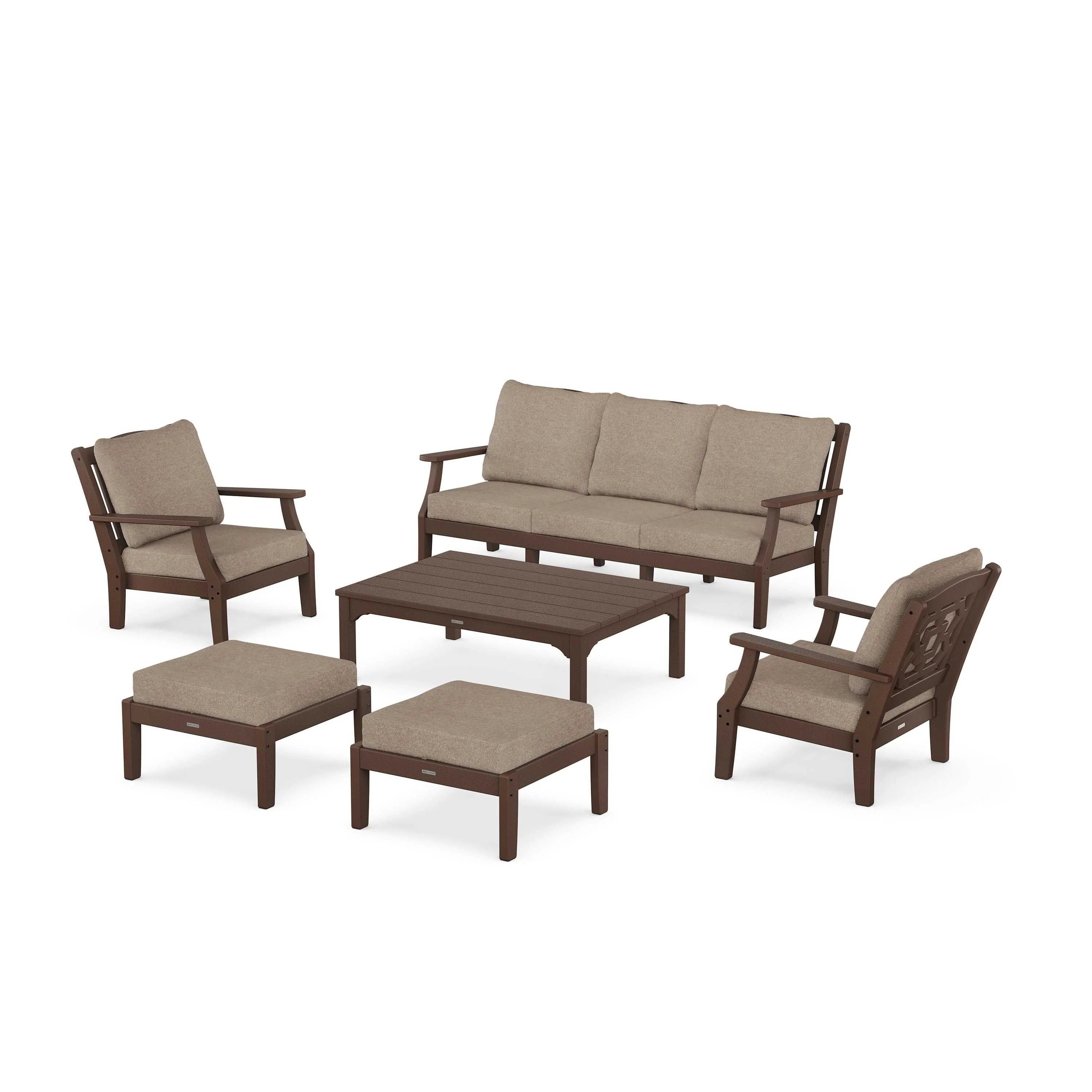 Chinoiserie 6-Piece Lounge Sofa Set - Image 13