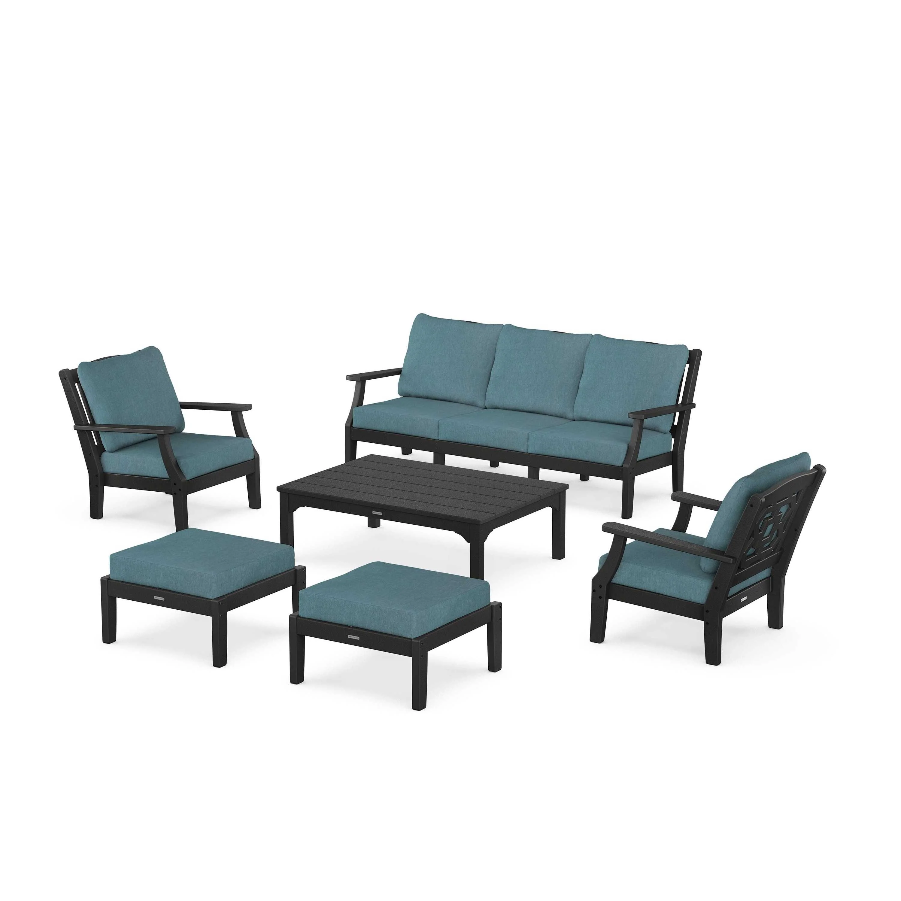Chinoiserie 6-Piece Lounge Sofa Set - Image 130