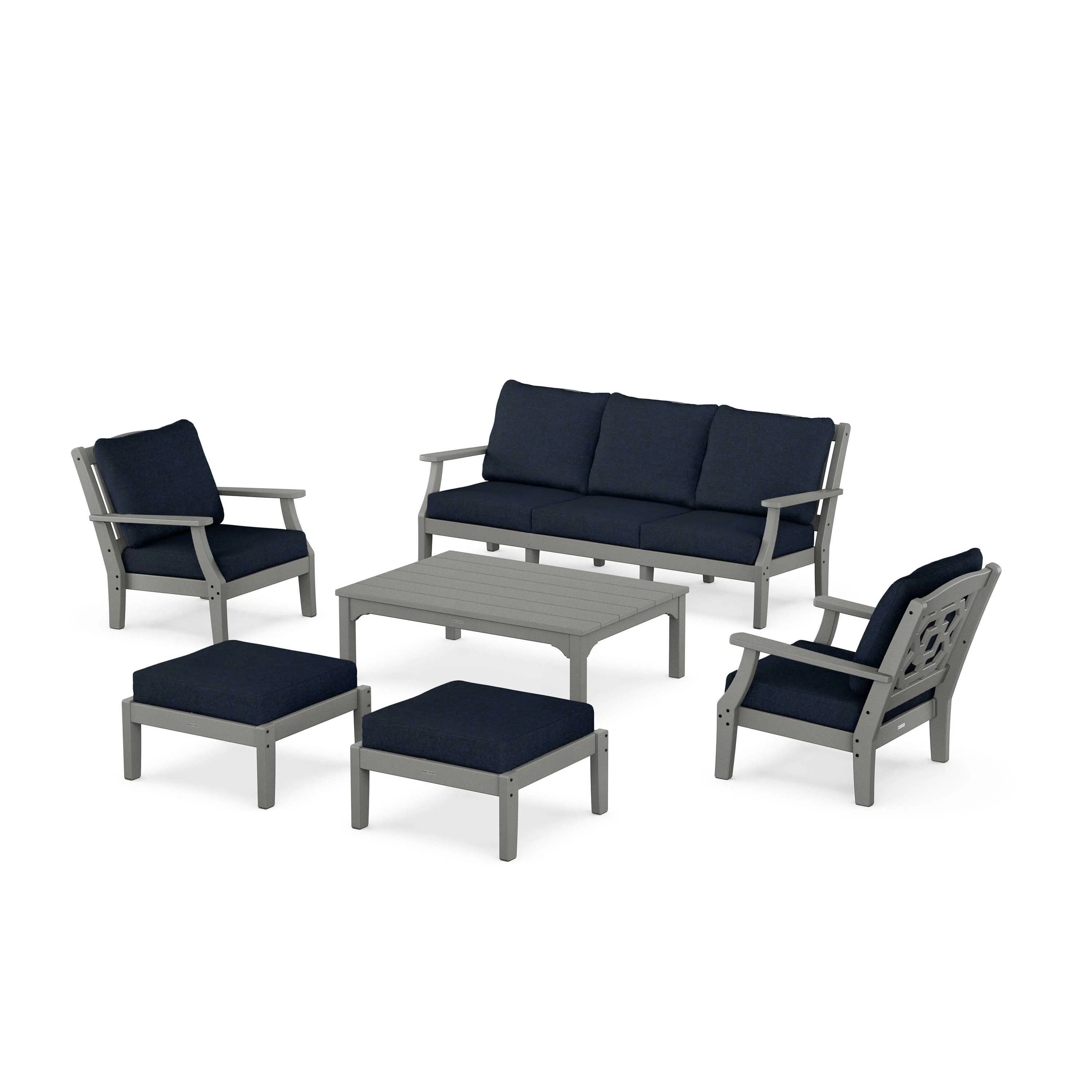 Chinoiserie 6-Piece Lounge Sofa Set - Image 135
