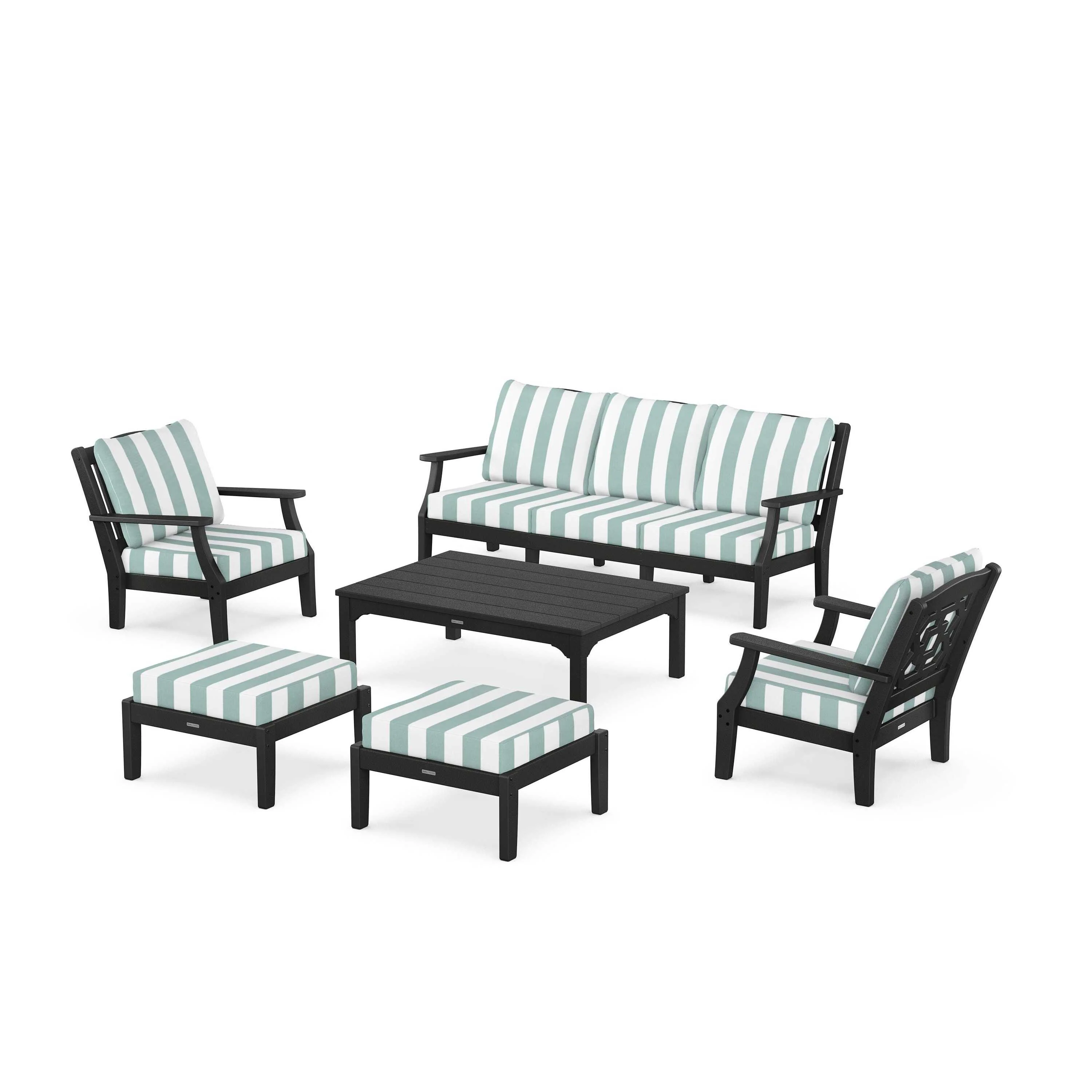 Chinoiserie 6-Piece Lounge Sofa Set - Image 149