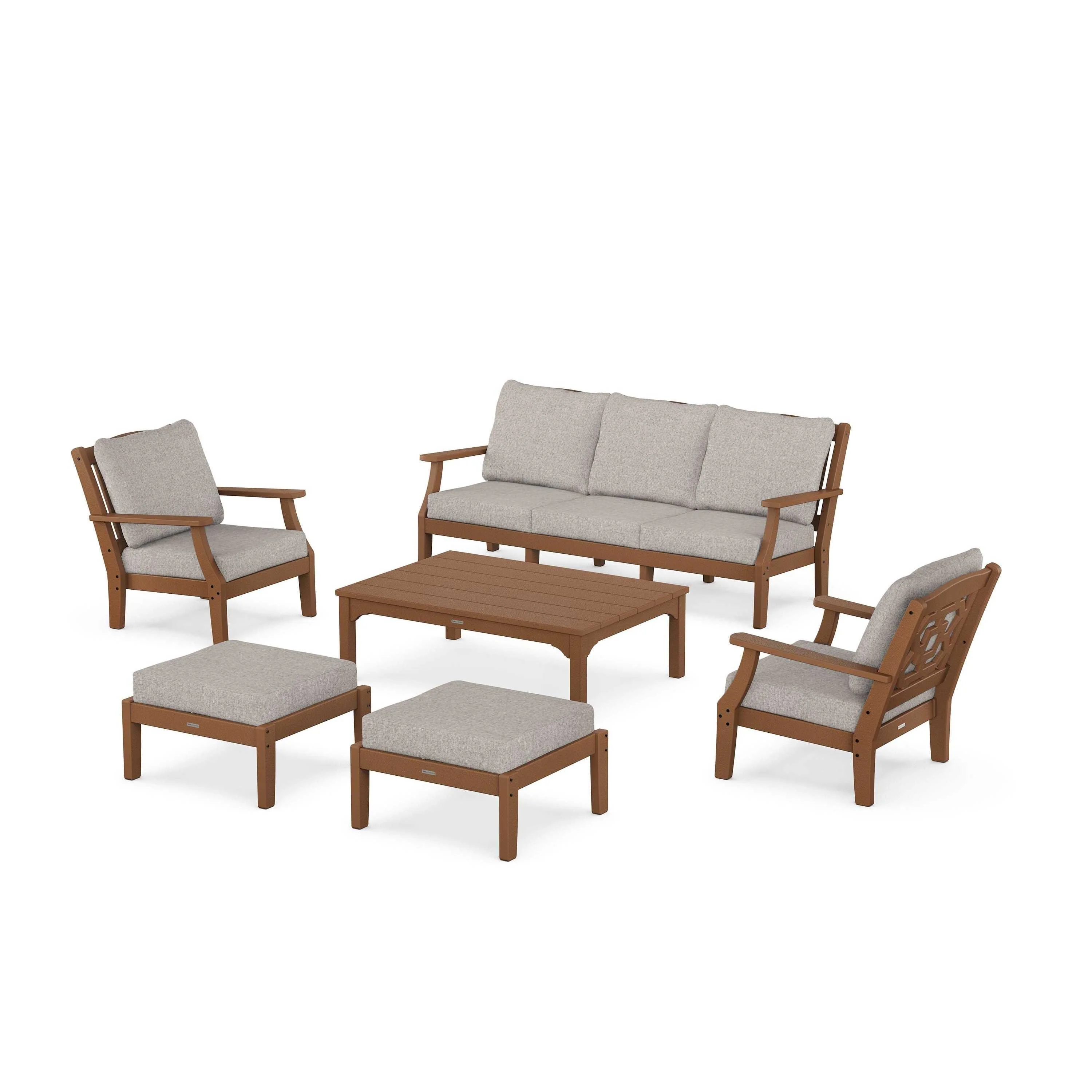 Chinoiserie 6-Piece Lounge Sofa Set - Image 16