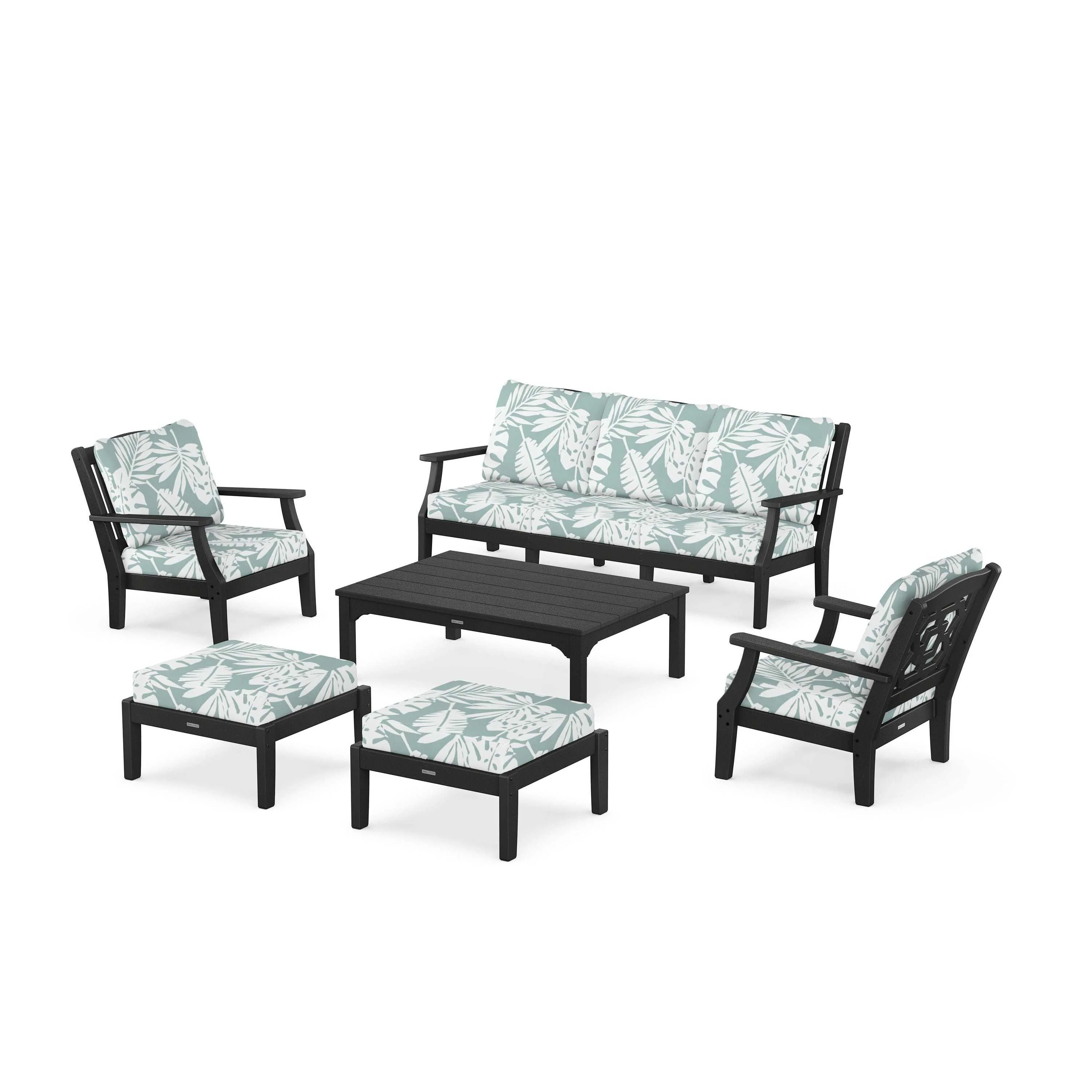 Chinoiserie 6-Piece Lounge Sofa Set - Image 160