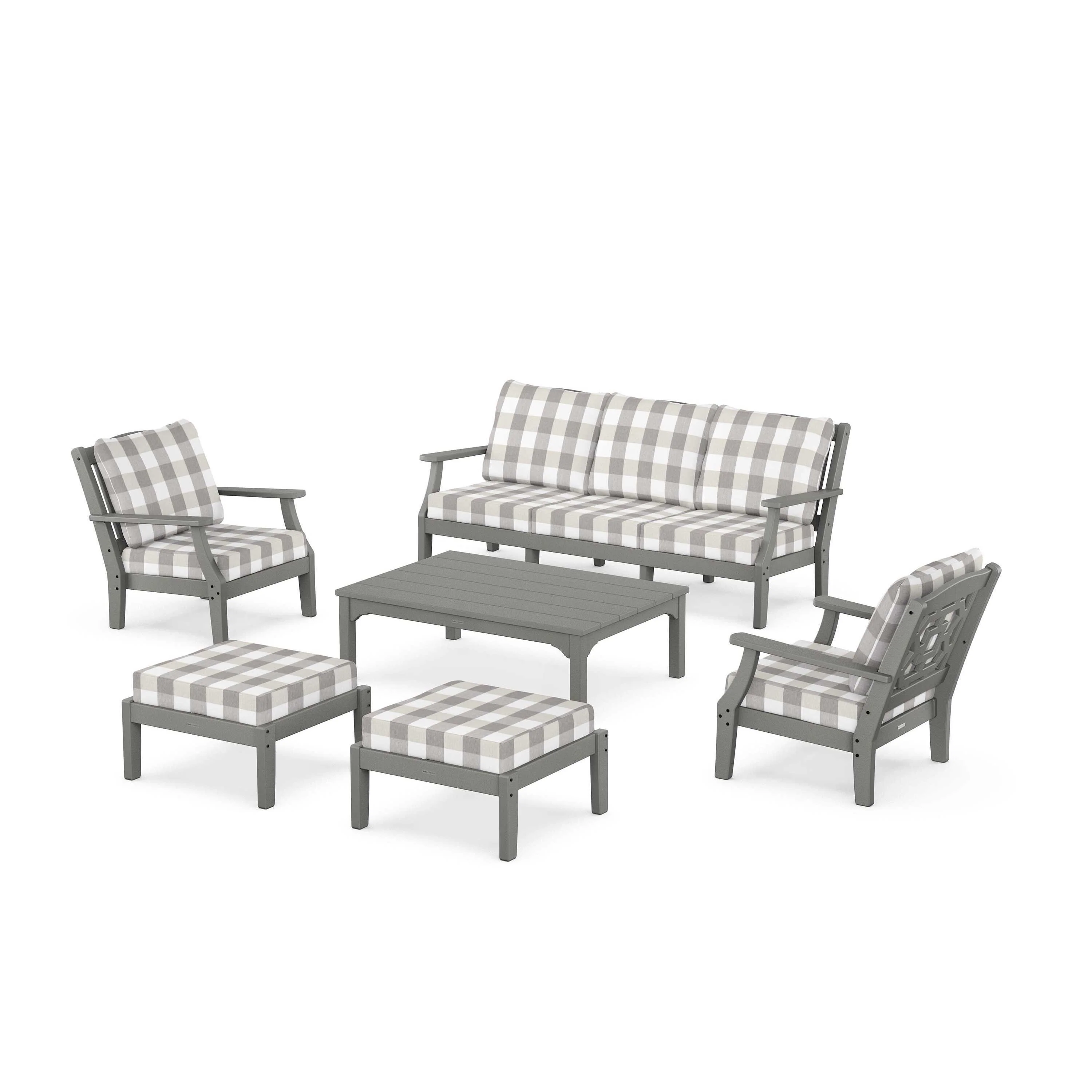 Chinoiserie 6-Piece Lounge Sofa Set - Image 170