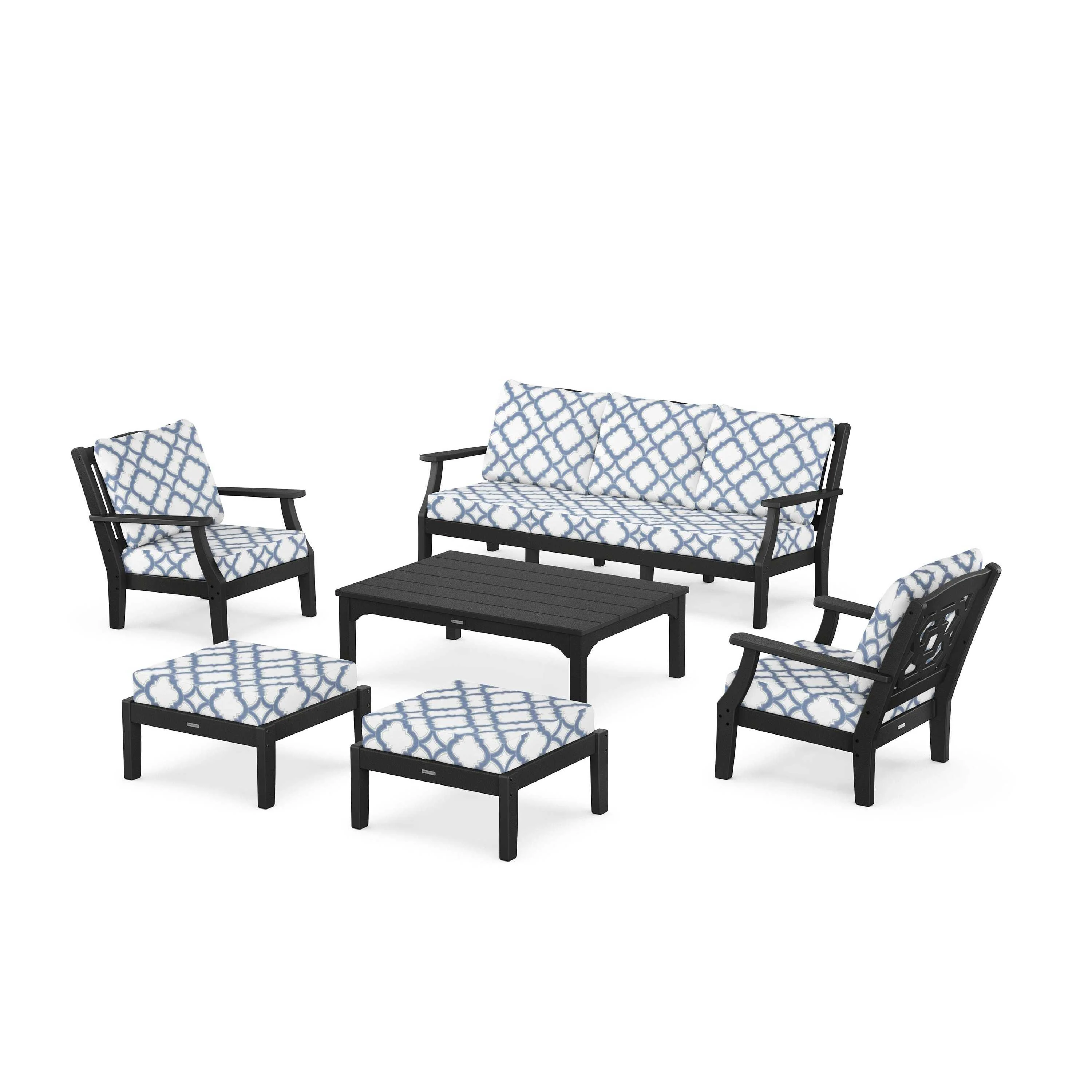 Chinoiserie 6-Piece Lounge Sofa Set - Image 171